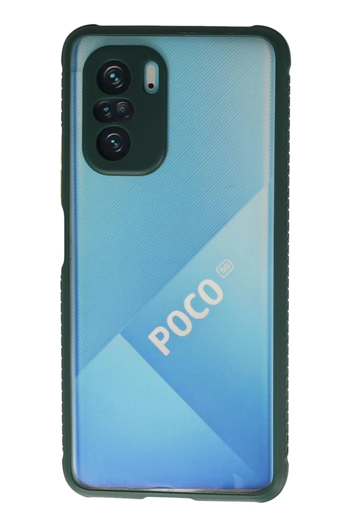 Xiaomi Poco F3 Kılıf Miami Şeffaf Silikon - Koyu Yeşil-(5796)