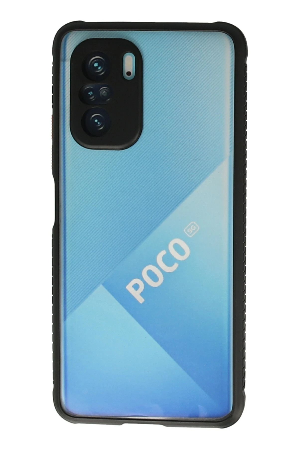 Xiaomi Poco F3 Kılıf Miami Şeffaf Silikon - Siyah-(5796)