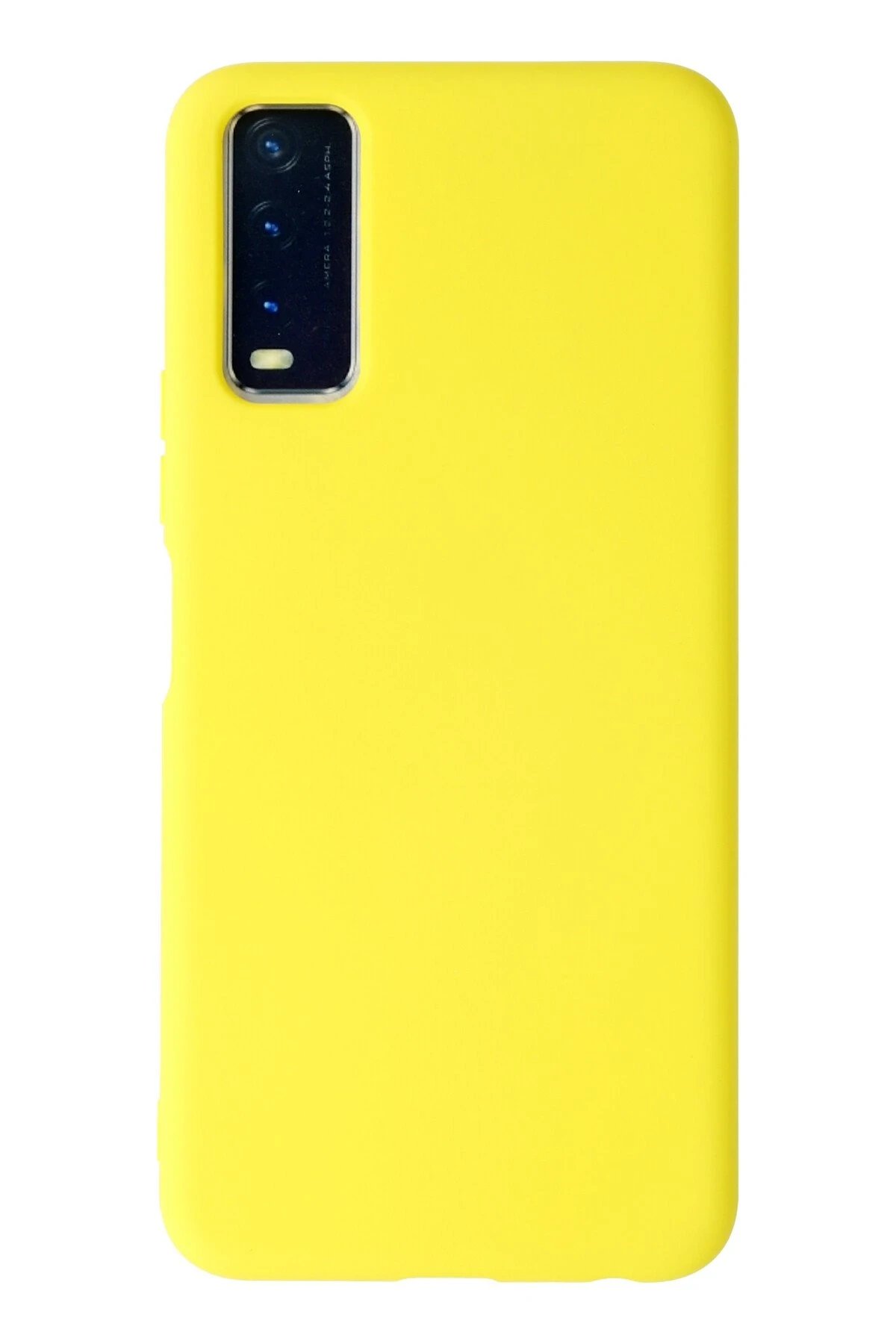 Vivo Y11S Kılıf Nano içi Kadife Silikon - Sarı-(5796)