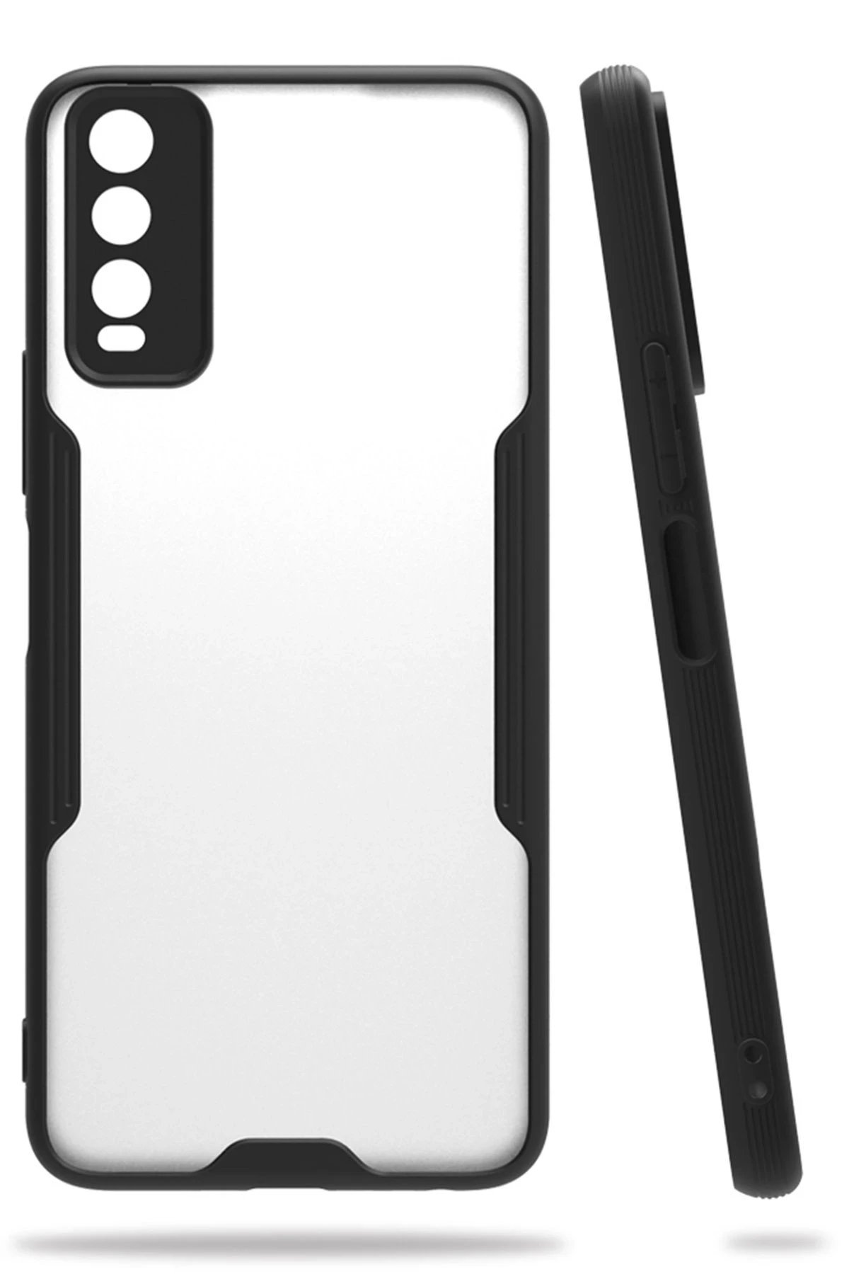 Vivo Y11S Kılıf Platin Silikon - Siyah-(5796)