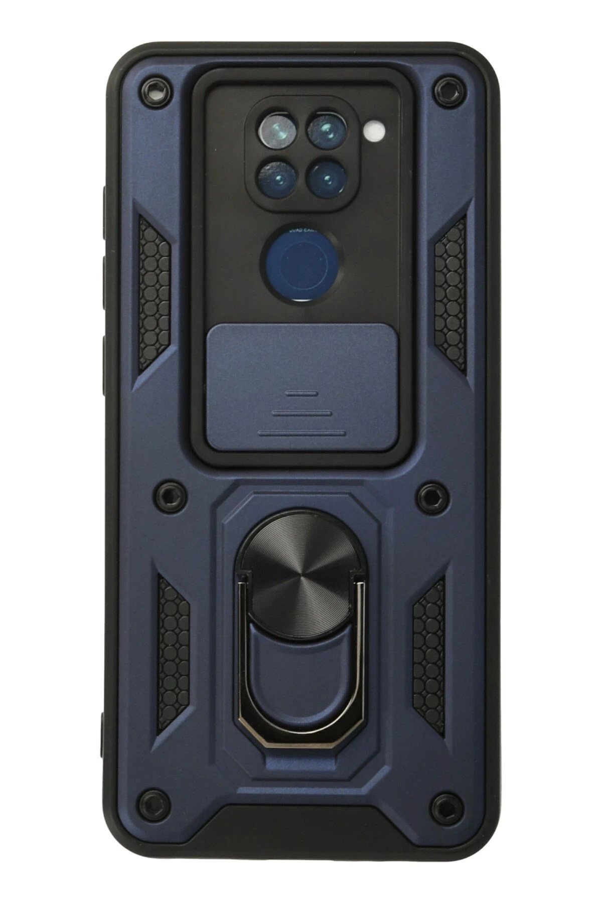 Xiaomi Redmi Note 9 Kılıf Pars Lens Yüzüklü Silikon - Lacivert-(5796)