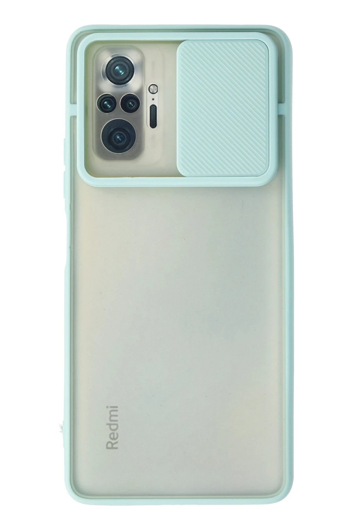 Xiaomi Redmi Note 10 Pro Kılıf Palm Buzlu Kamera Sürgülü Silikon - Turkuaz-(5796)