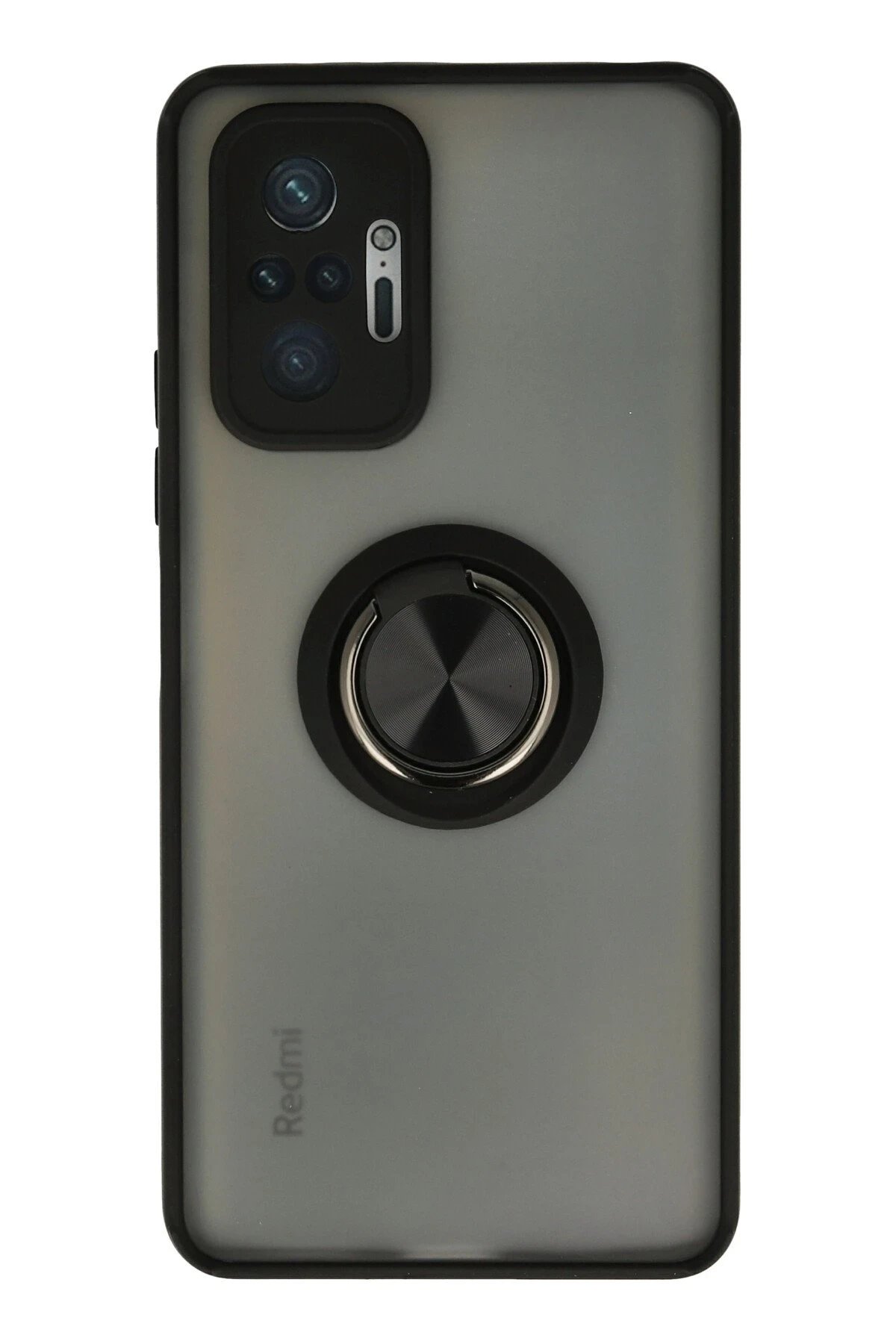 Xiaomi Redmi Note 10 Pro Kılıf Montreal Yüzüklü Silikon Kapak - Siyah-(5796)