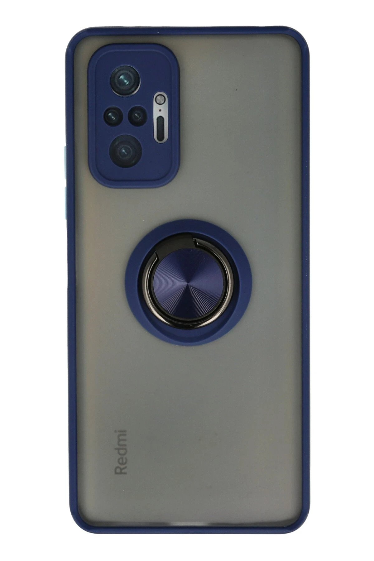 Xiaomi Redmi Note 10 Pro Kılıf Montreal Yüzüklü Silikon Kapak - Lacivert-(5796)