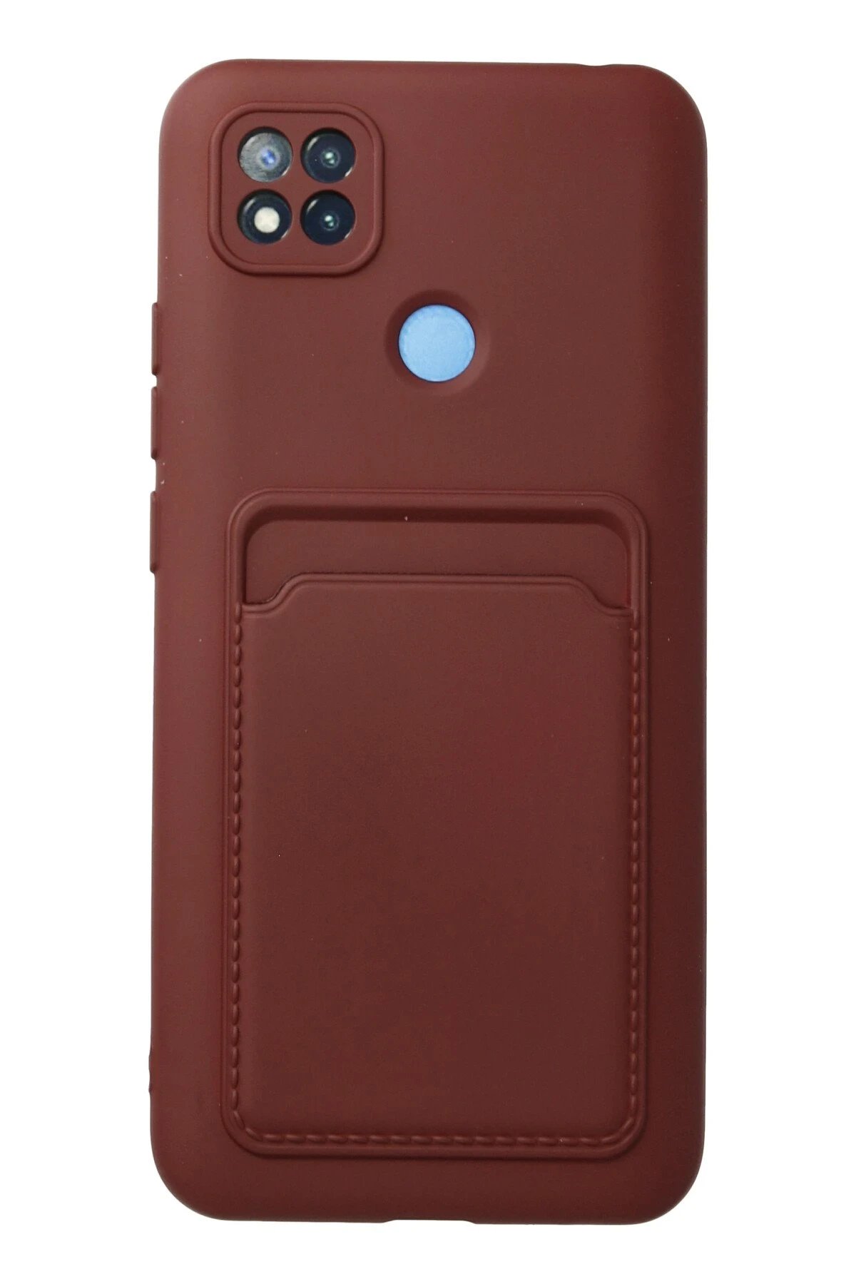 Xiaomi Redmi 9C Kılıf Kelvin Kartvizitli Silikon - Bordo-(5796)