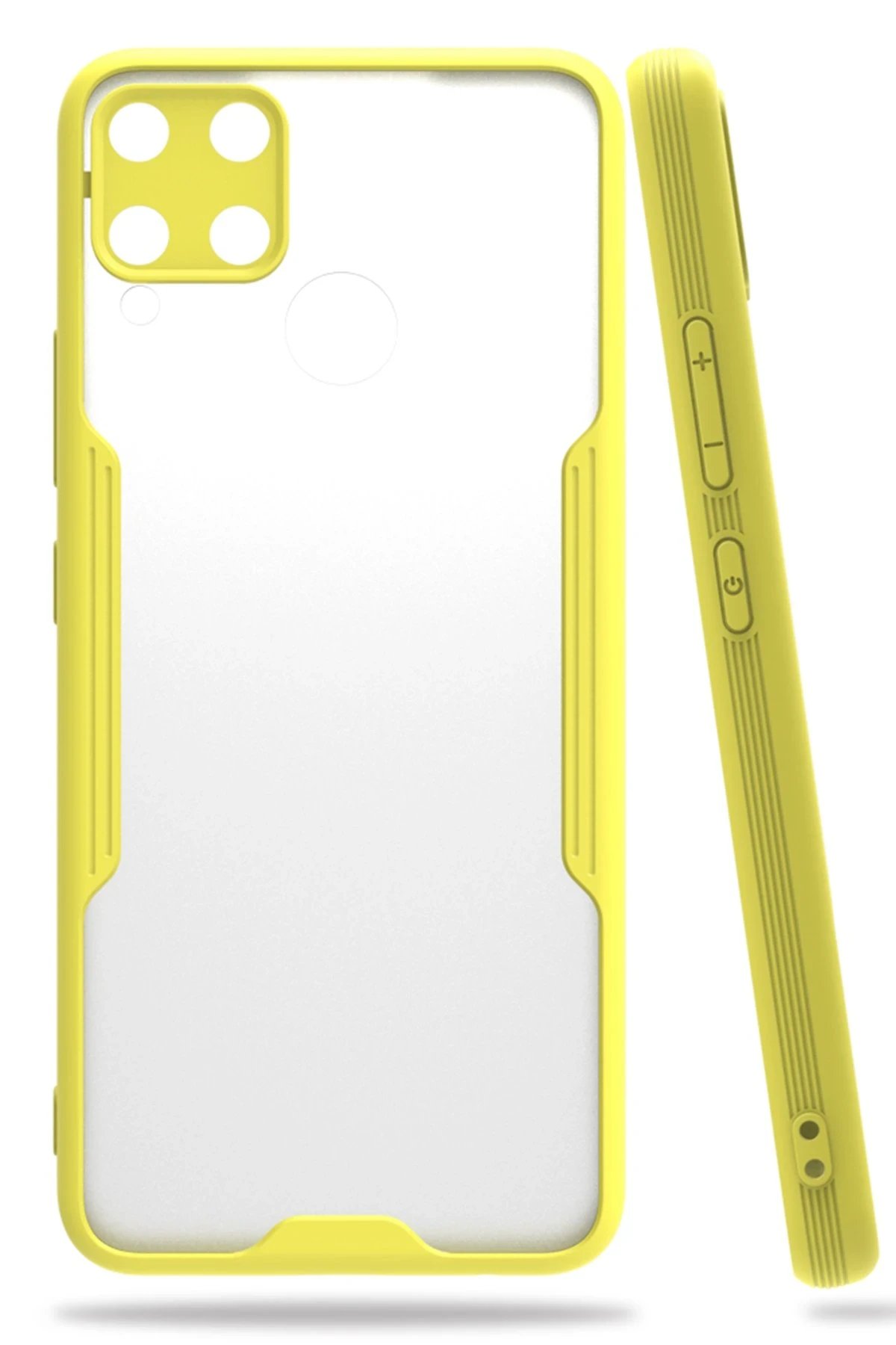 Realme C15 Kılıf Platin Silikon - Sarı-(5796)