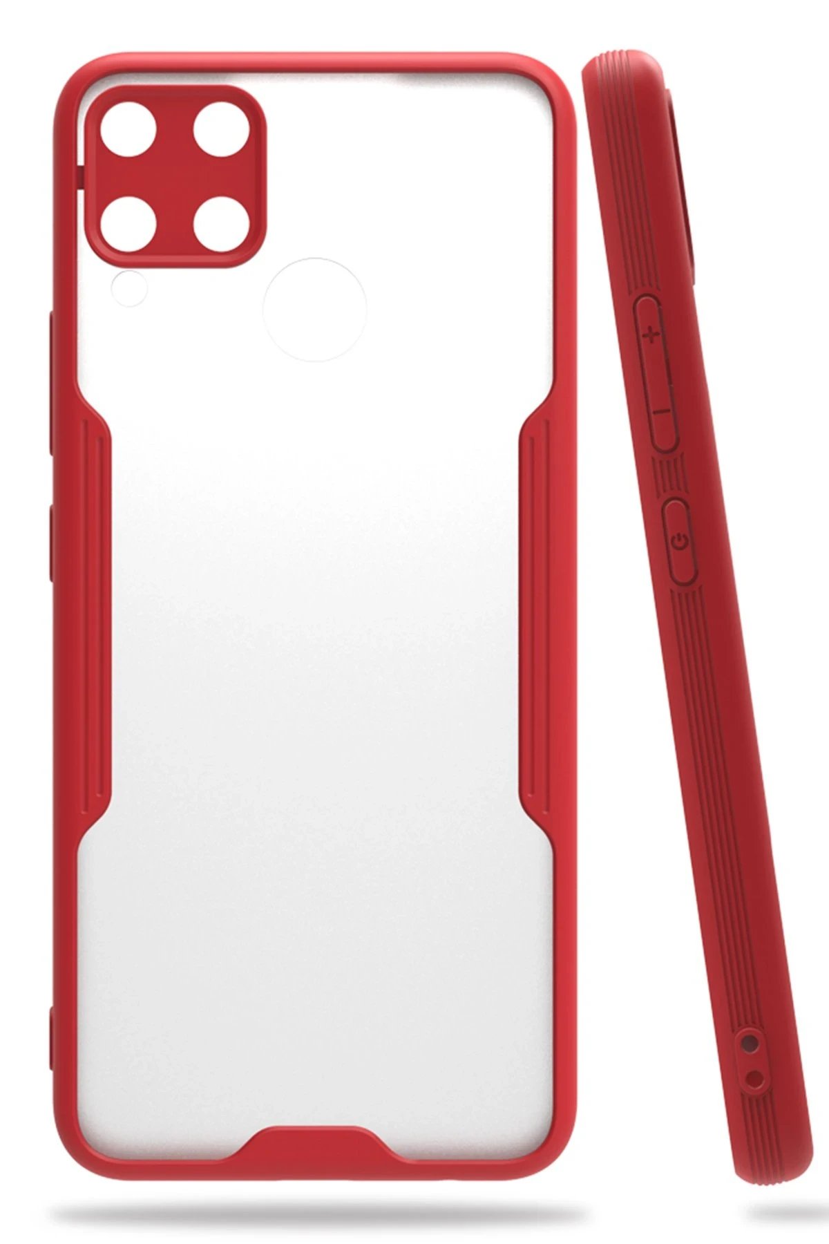 Realme C15 Kılıf Platin Silikon - Kırmızı-(5796)