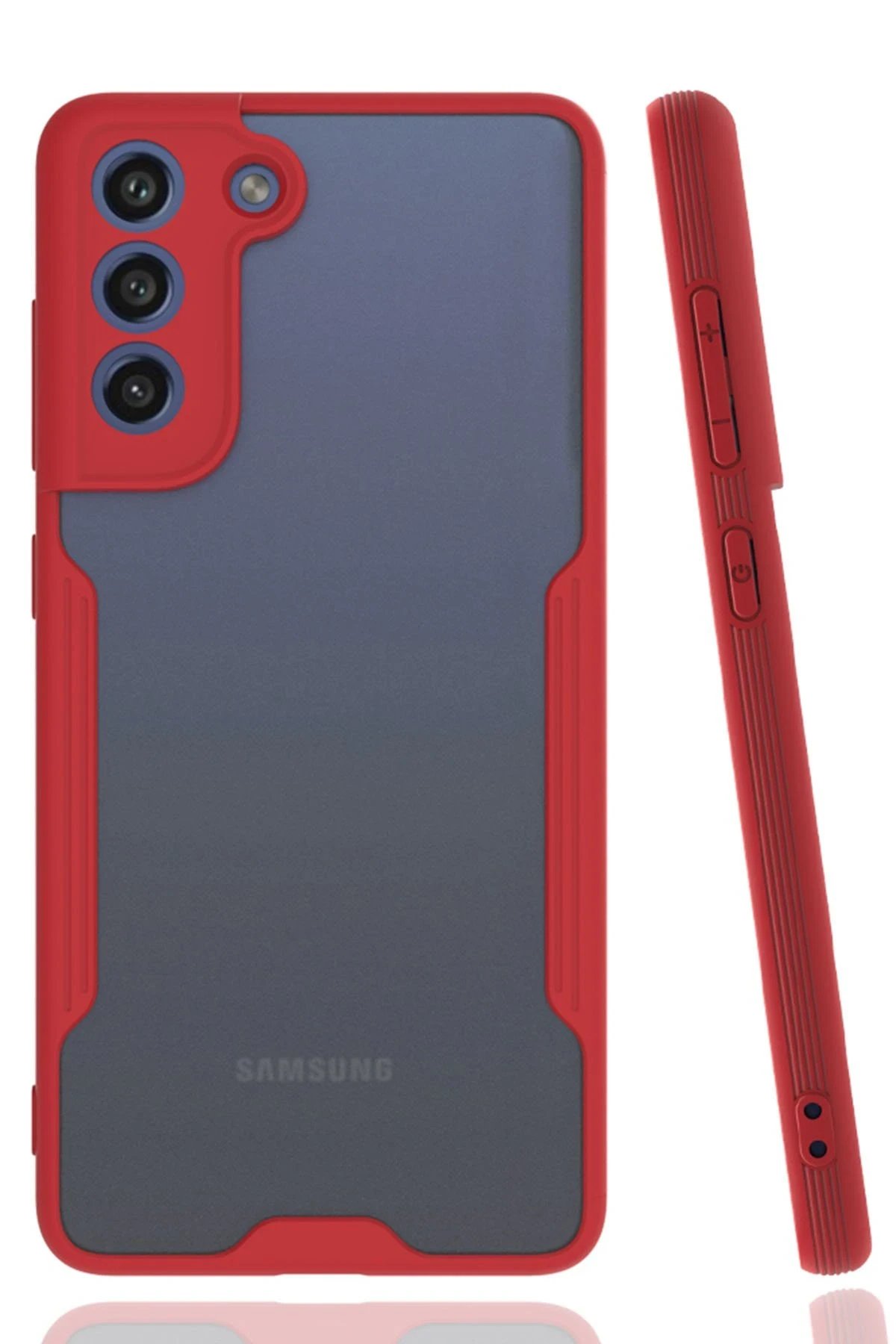 Samsung Galaxy S21 FE Kılıf Platin Silikon - Kırmızı-(5796)