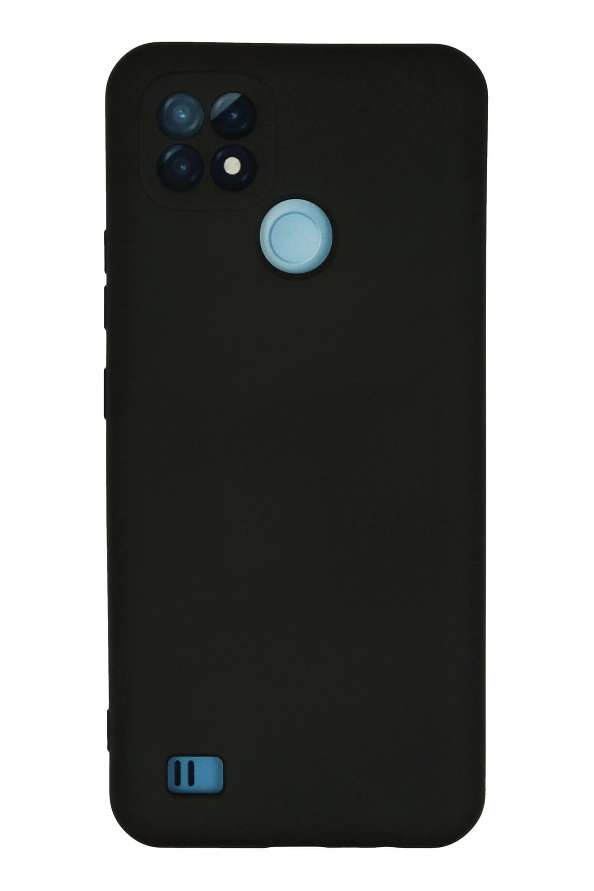 Realme C21 Kılıf Nano içi Kadife Silikon - Siyah-(5796)
