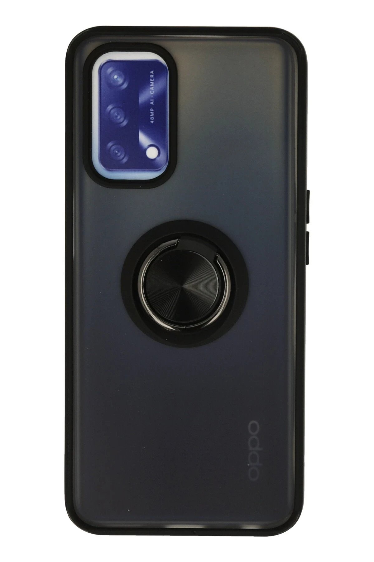 Oppo A74 4G Kılıf Montreal Yüzüklü Silikon Kapak - Siyah-(5796)