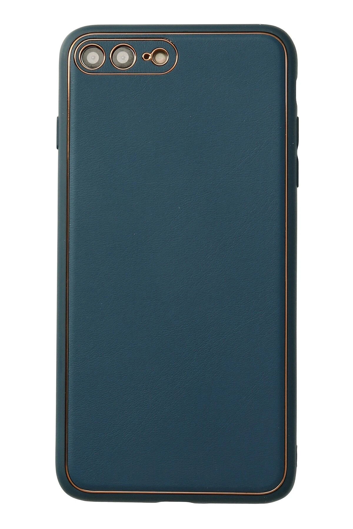 iPhone 7 Plus Kılıf Coco Deri Silikon Kapak - Mavi-(5796)