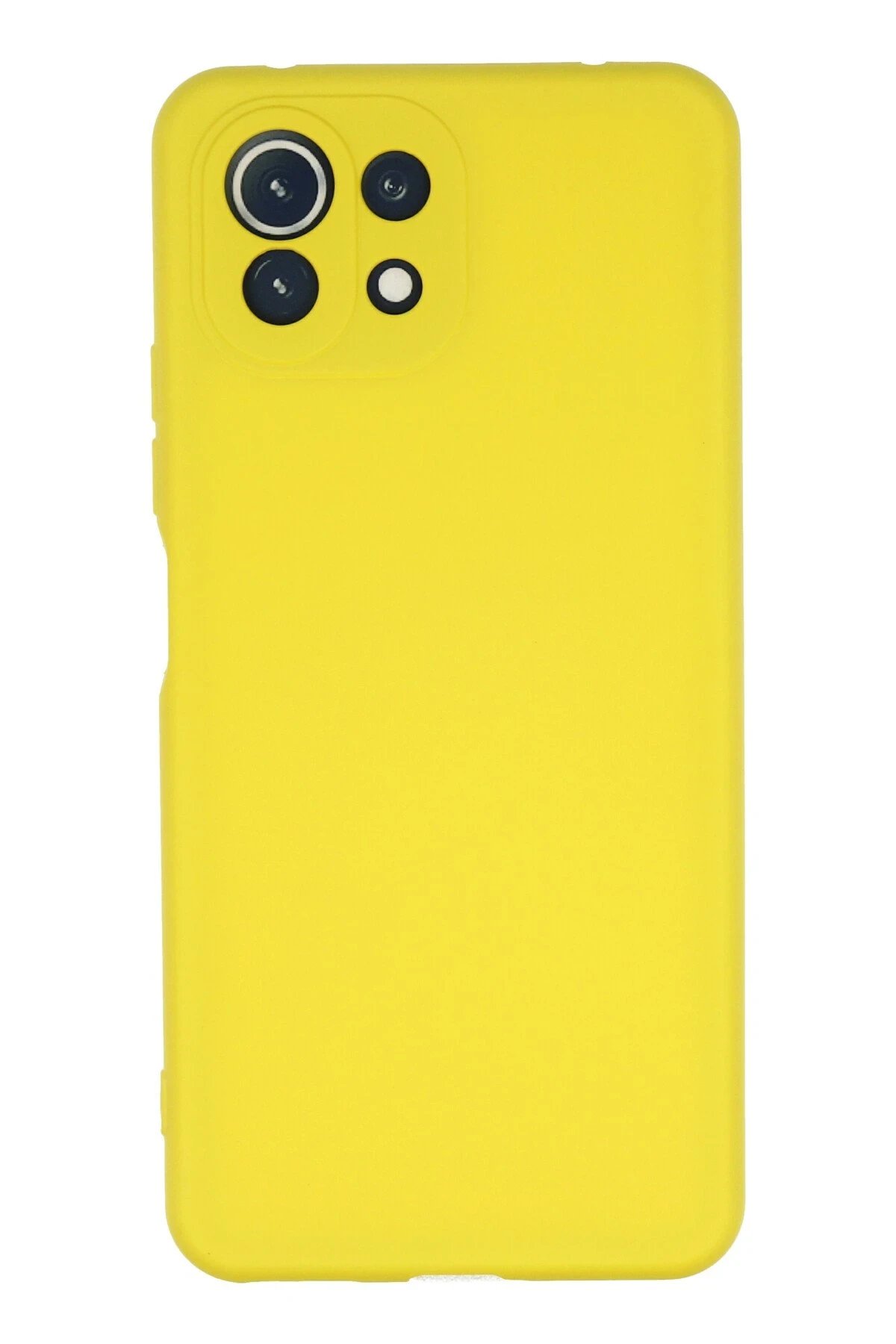 Xiaomi Mİ 11 Lite Kılıf Nano içi Kadife Silikon - Sarı-(5796)