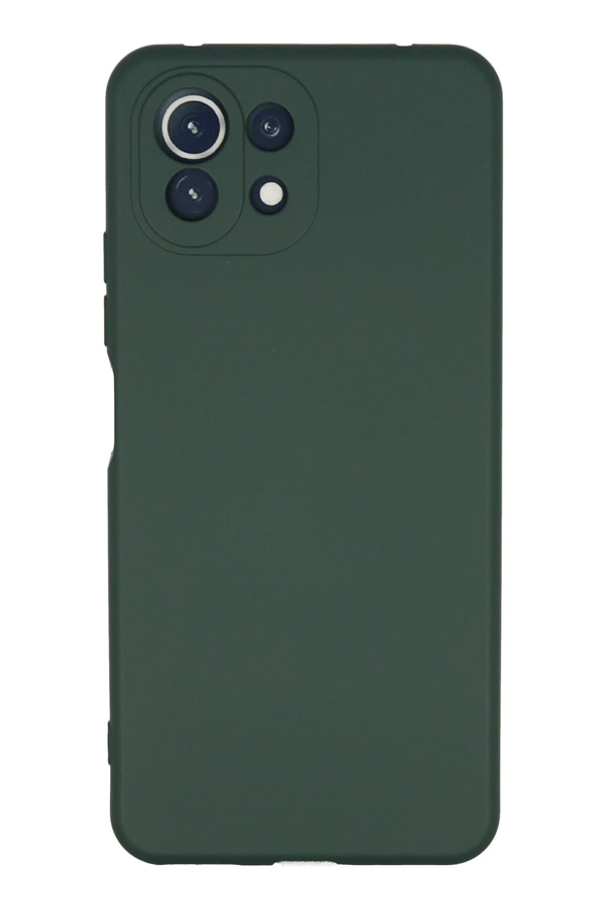 Xiaomi Mİ 11 Lite Kılıf Nano içi Kadife Silikon - Koyu Yeşil-(5796)