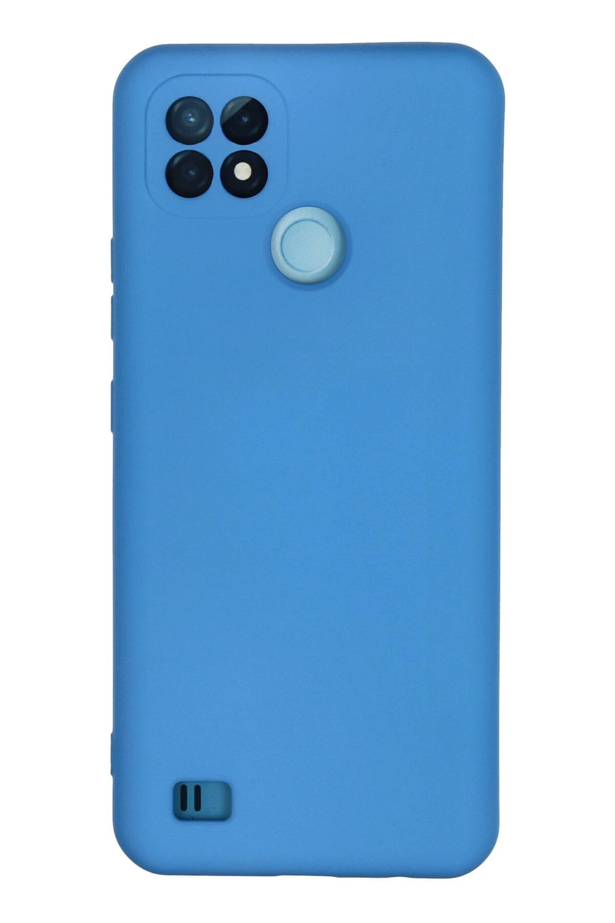 Realme C21 Kılıf Nano içi Kadife Silikon - Mavi-(5796)