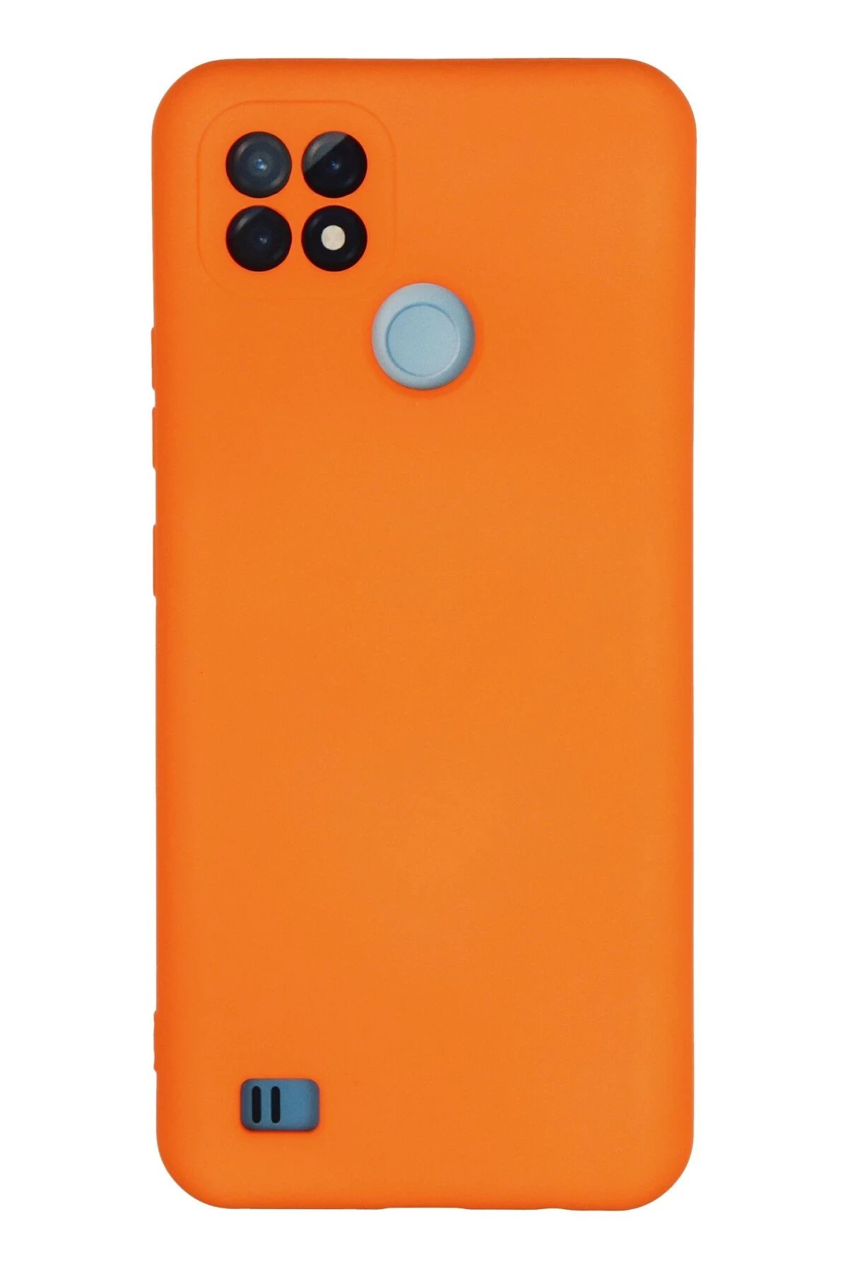 Realme C21 Kılıf Nano içi Kadife Silikon - Turuncu-(5796)