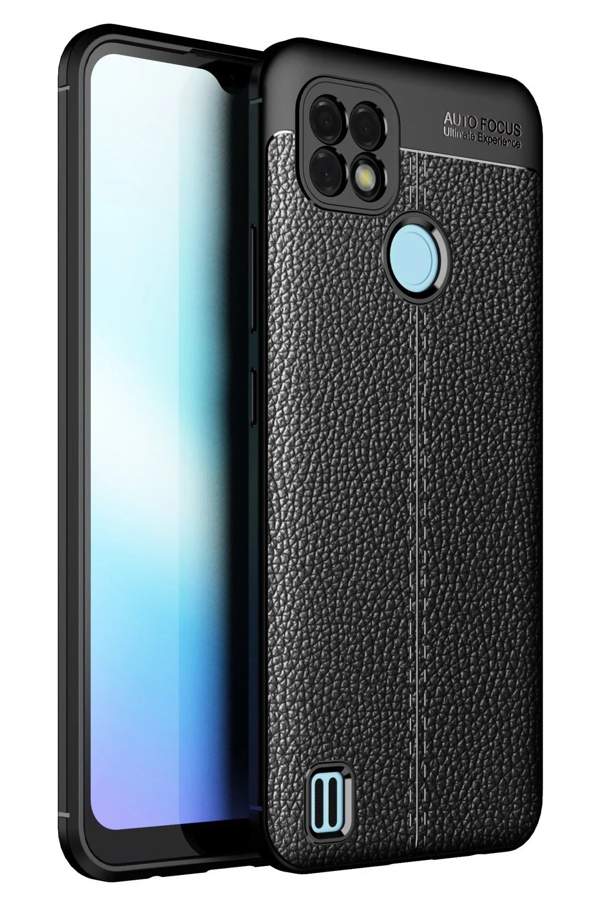 Realme C21 Kılıf Auto Focus Kapak - Siyah-(5796)