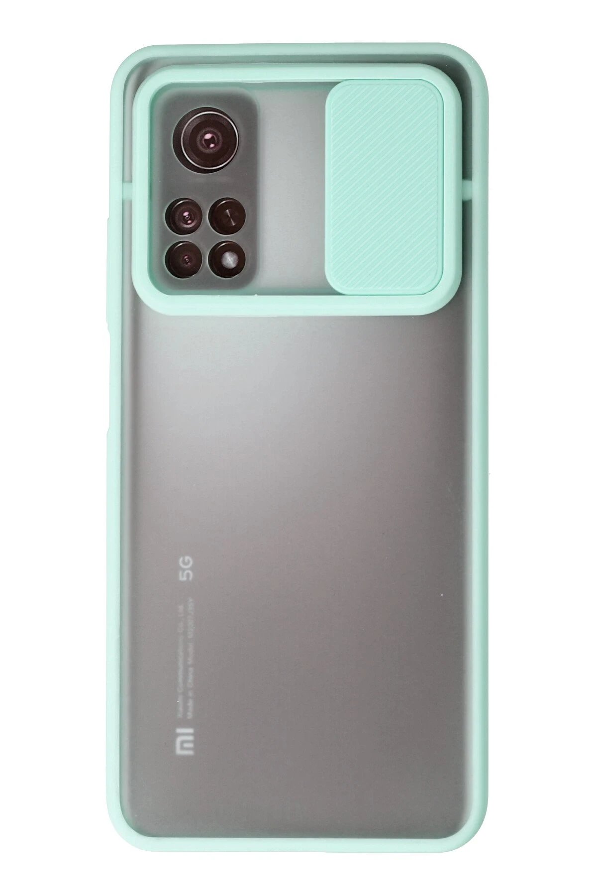 Xiaomi Mi 10T Kılıf Palm Buzlu Kamera Sürgülü Silikon - Turkuaz-(5796)