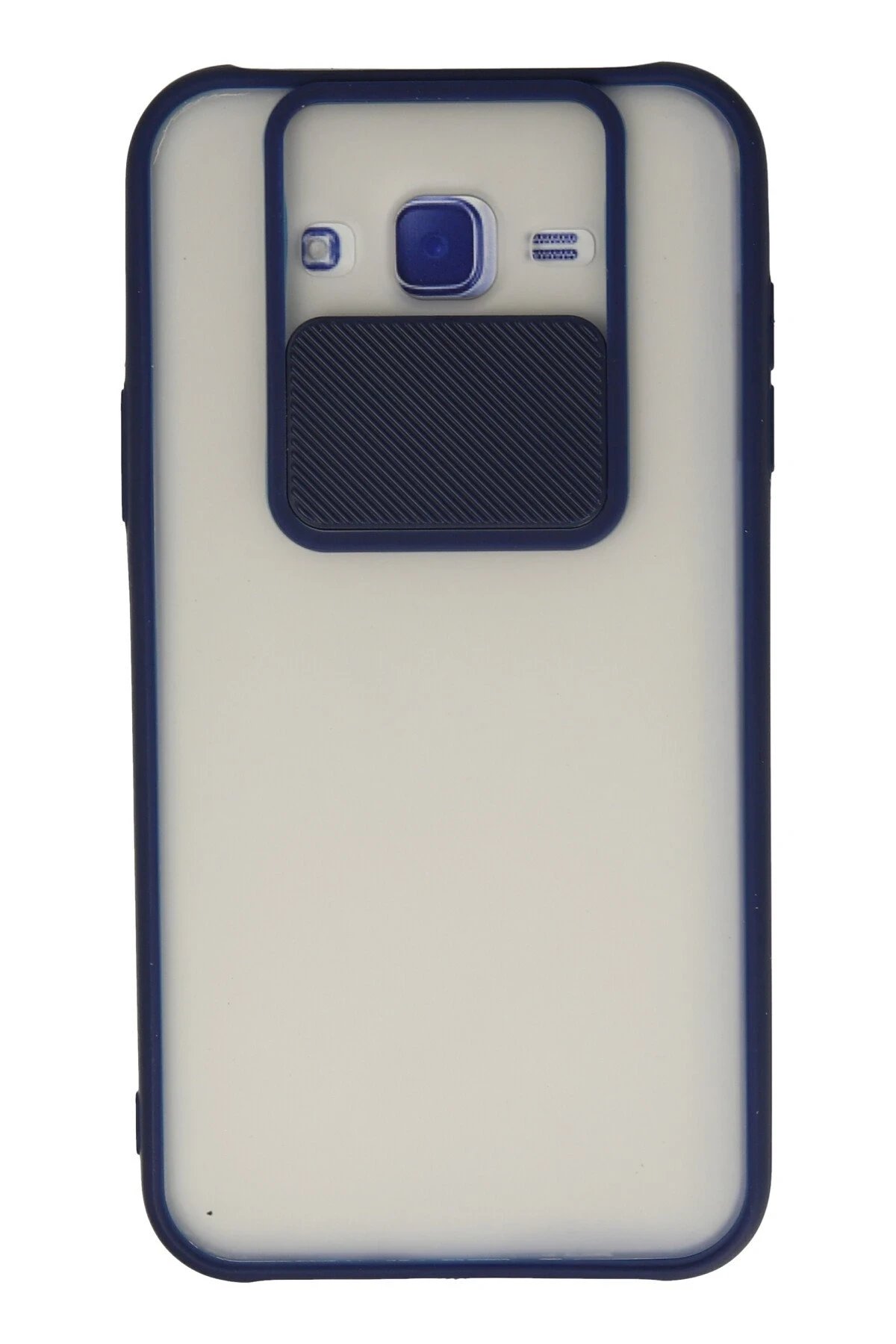 Samsung Galaxy J7 Kılıf Palm Buzlu Kamera Sürgülü Silikon - Lacivert-(5796)