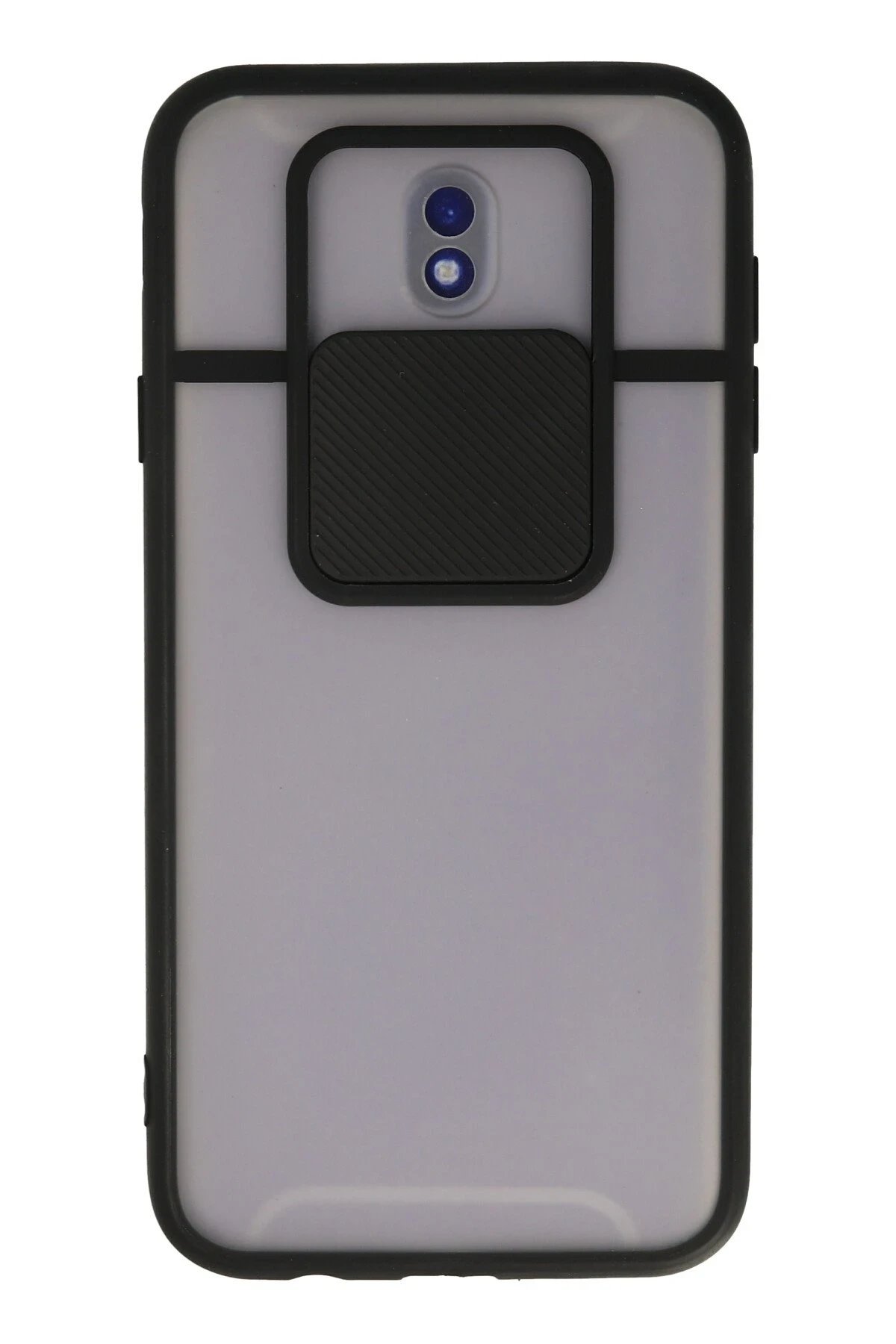 Samsung Galaxy J7 Pro / J730 Kılıf Palm Buzlu Kamera Sürgülü Silikon - Siyah-(5796)