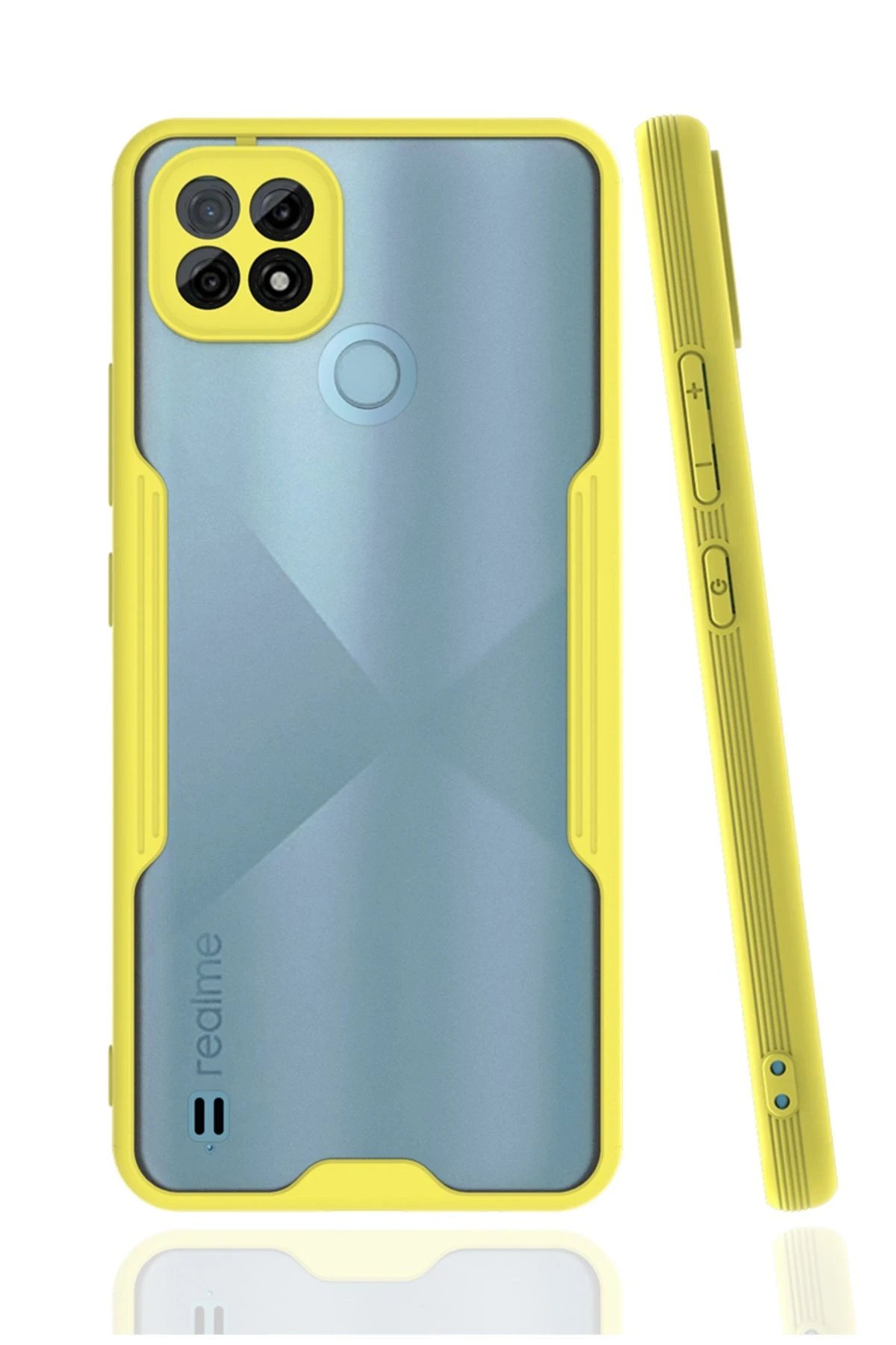 Realme C21 Kılıf Platin Silikon - Sarı-(5796)
