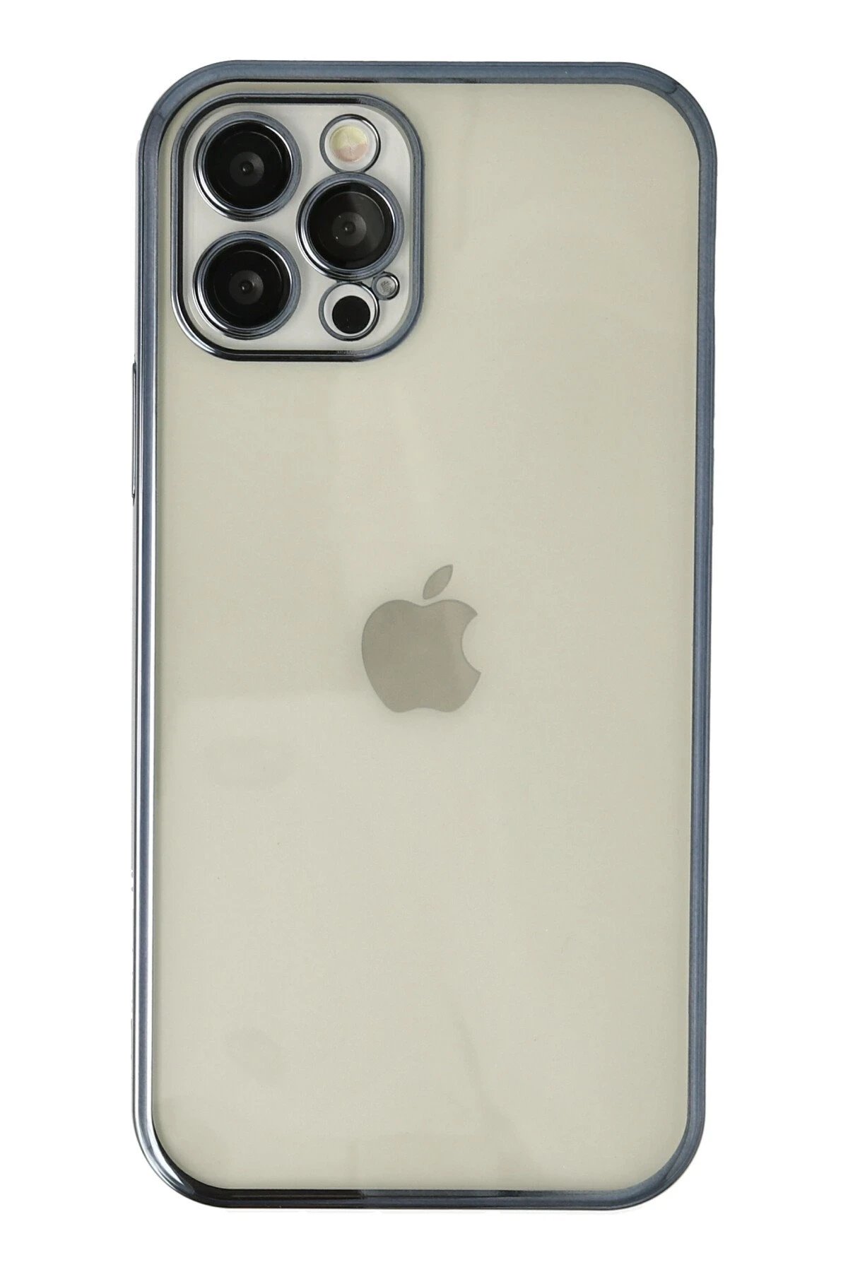 iPhone 12 Pro Kılıf Lensli Silikon - Lacivert-(5796)