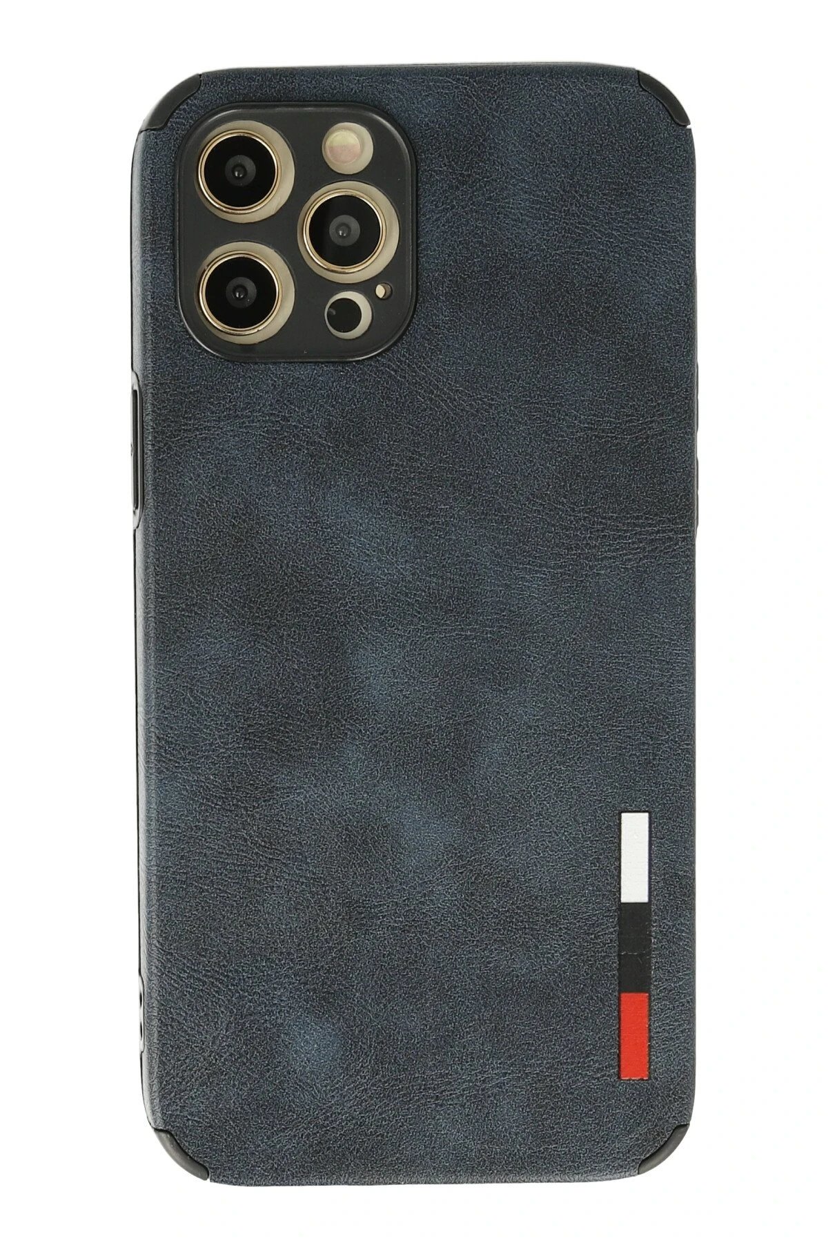 iPhone 12 Pro Max Kılıf Loop Deri Silikon - Lacivert-(5796)