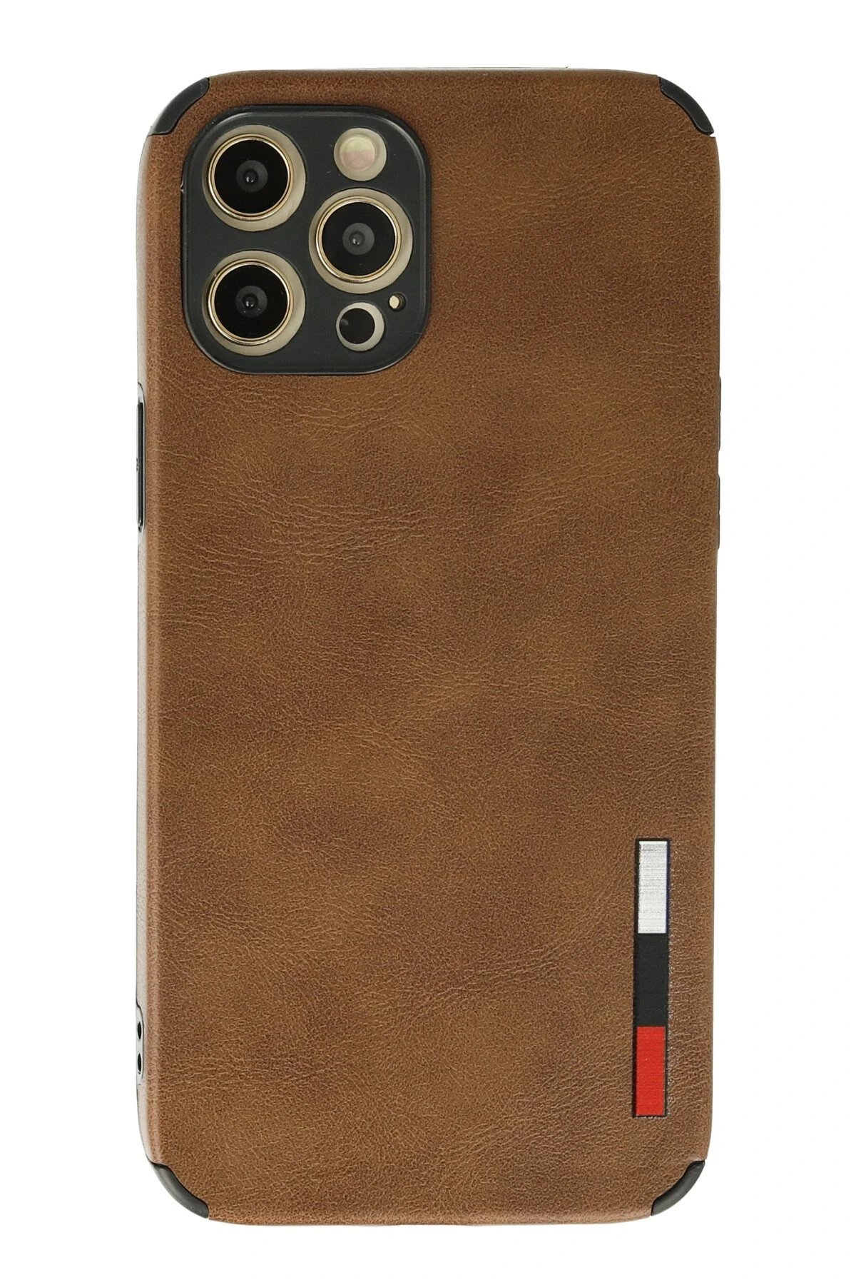 iPhone 12 Pro Max Kılıf Loop Deri Silikon - Kahverengi-(5796)