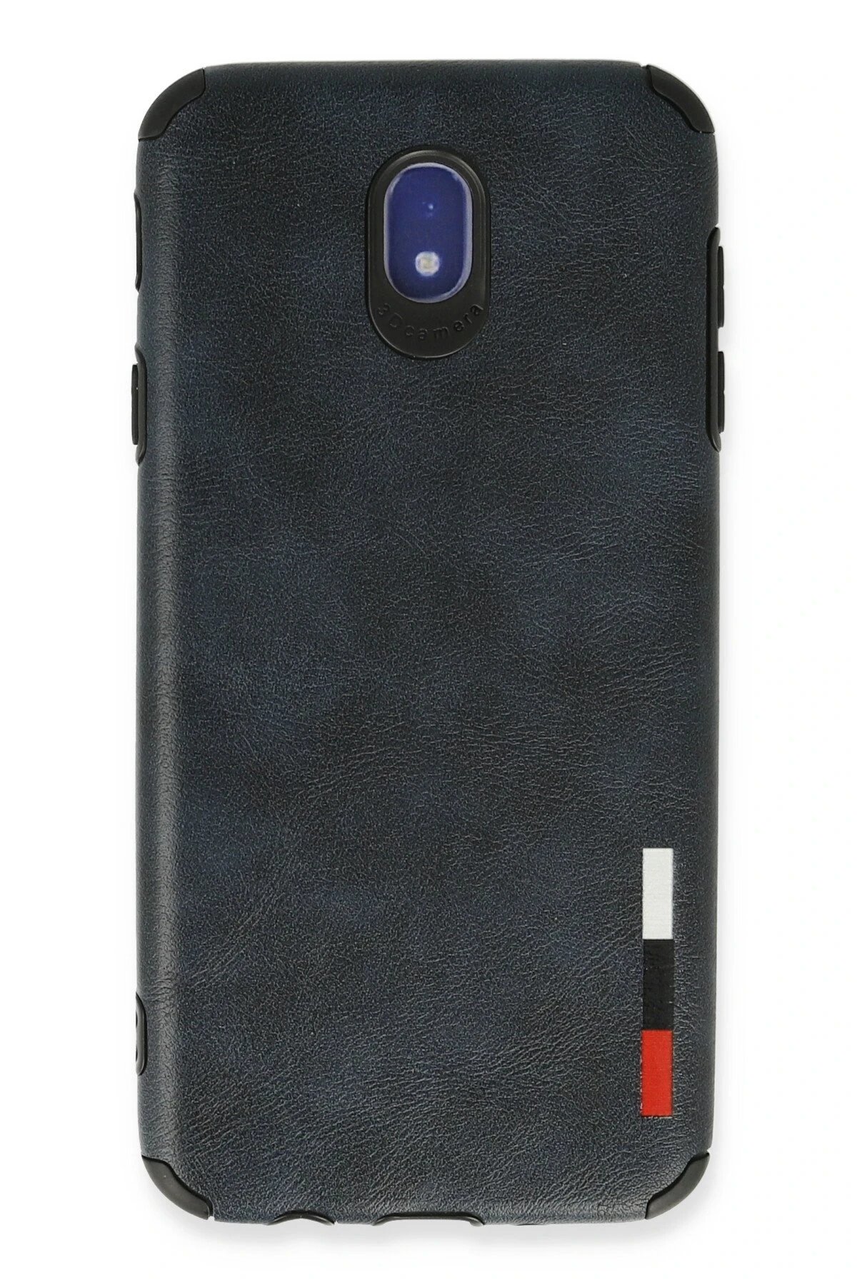 Samsung Galaxy J7 Pro / J730 Kılıf Loop Deri Silikon - Lacivert-(5796)