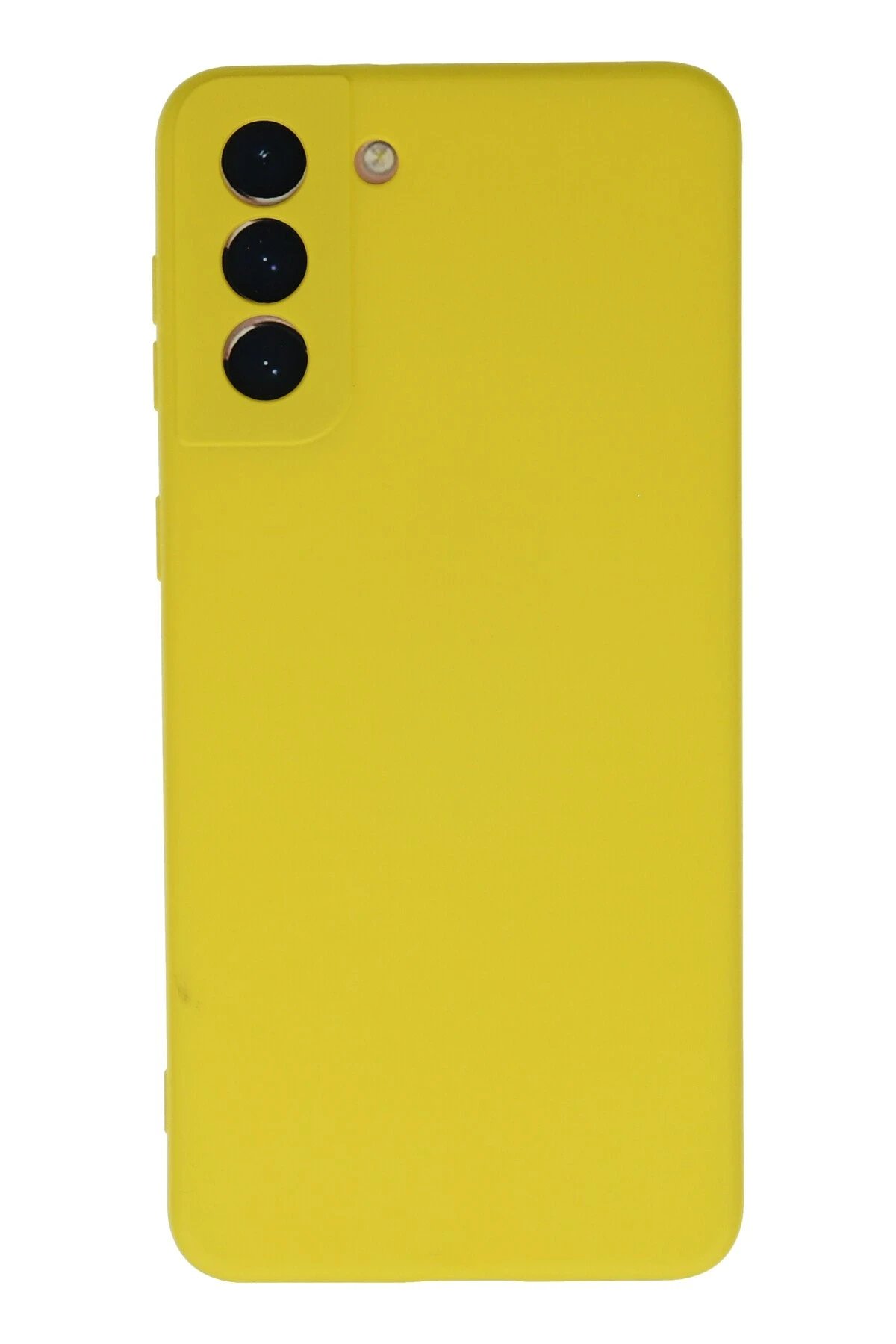 Samsung Galaxy S21 Plus Kılıf Nano içi Kadife Silikon - Sarı-(5796)