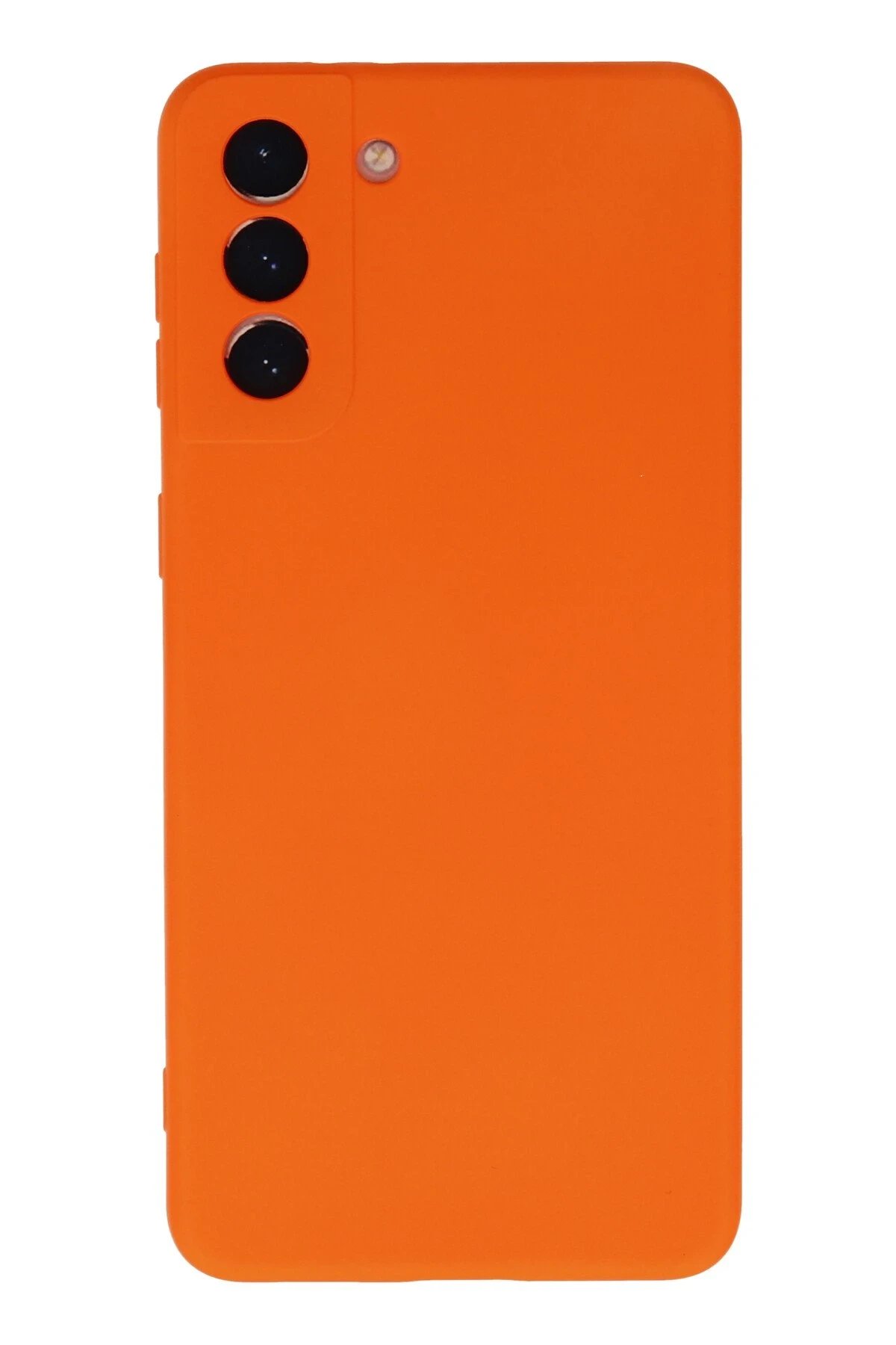 Samsung Galaxy S21 Plus Kılıf Nano içi Kadife Silikon - Turuncu-(5796)