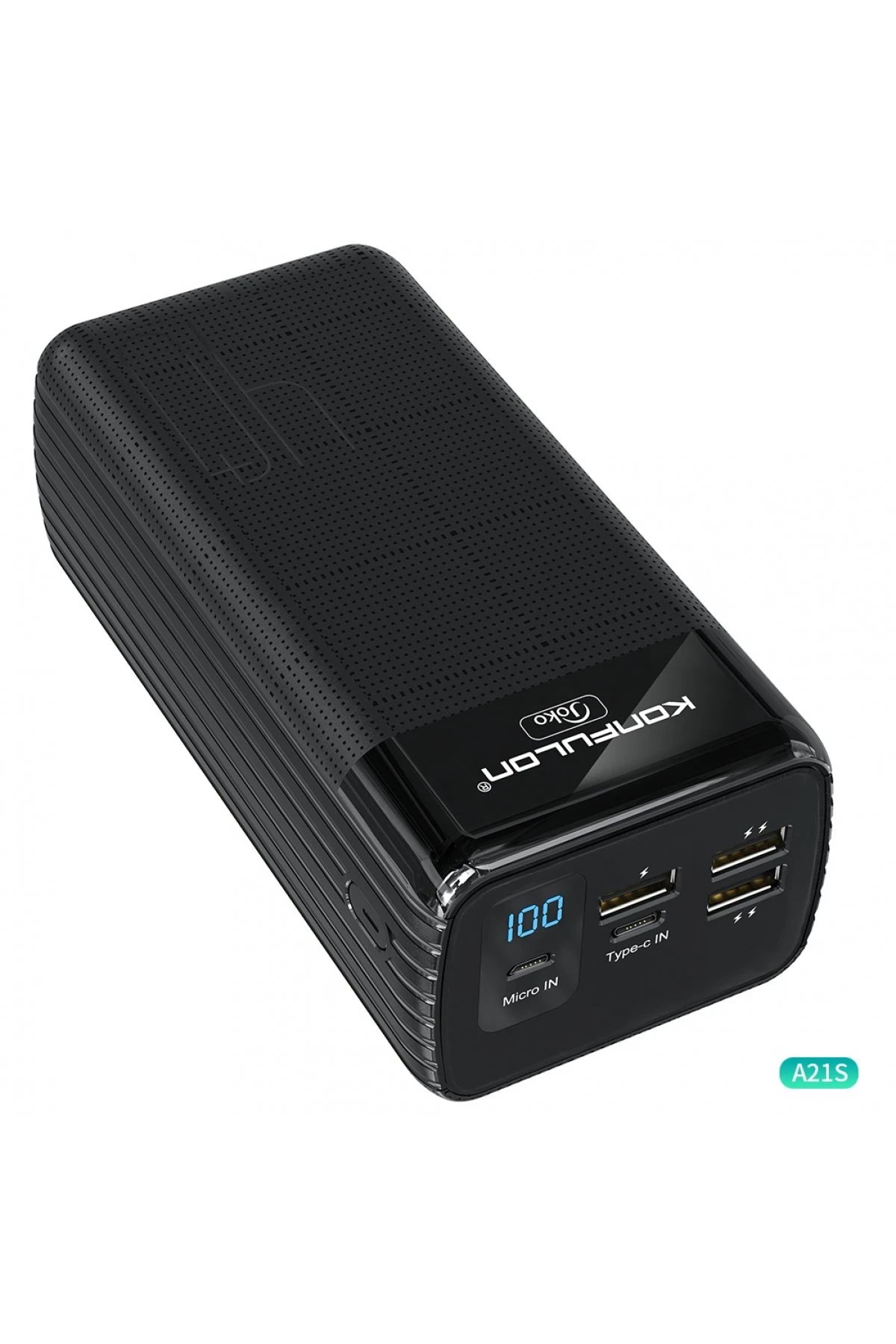 A21S Led Işıklı Powerbank 40.000 mAh - Siyah-(5796)