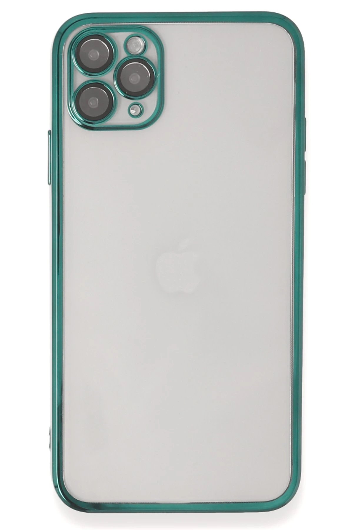 iPhone 11 Pro Kılıf Lensli Silikon - Yeşil-(5796)
