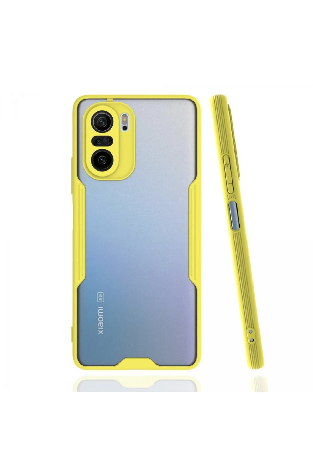 Xiaomi Poco F3 Kılıf Platin Silikon - Sarı-(5796)