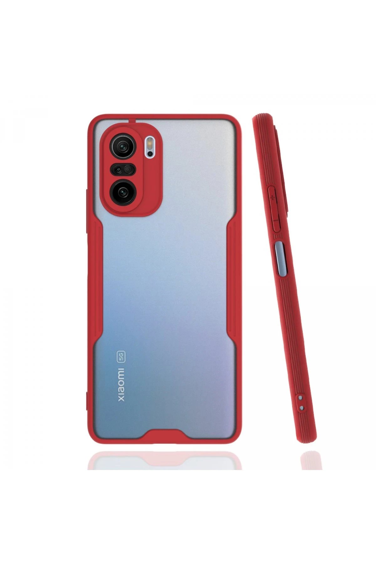 Xiaomi Poco F3 Kılıf Platin Silikon - Kırmızı-(5796)