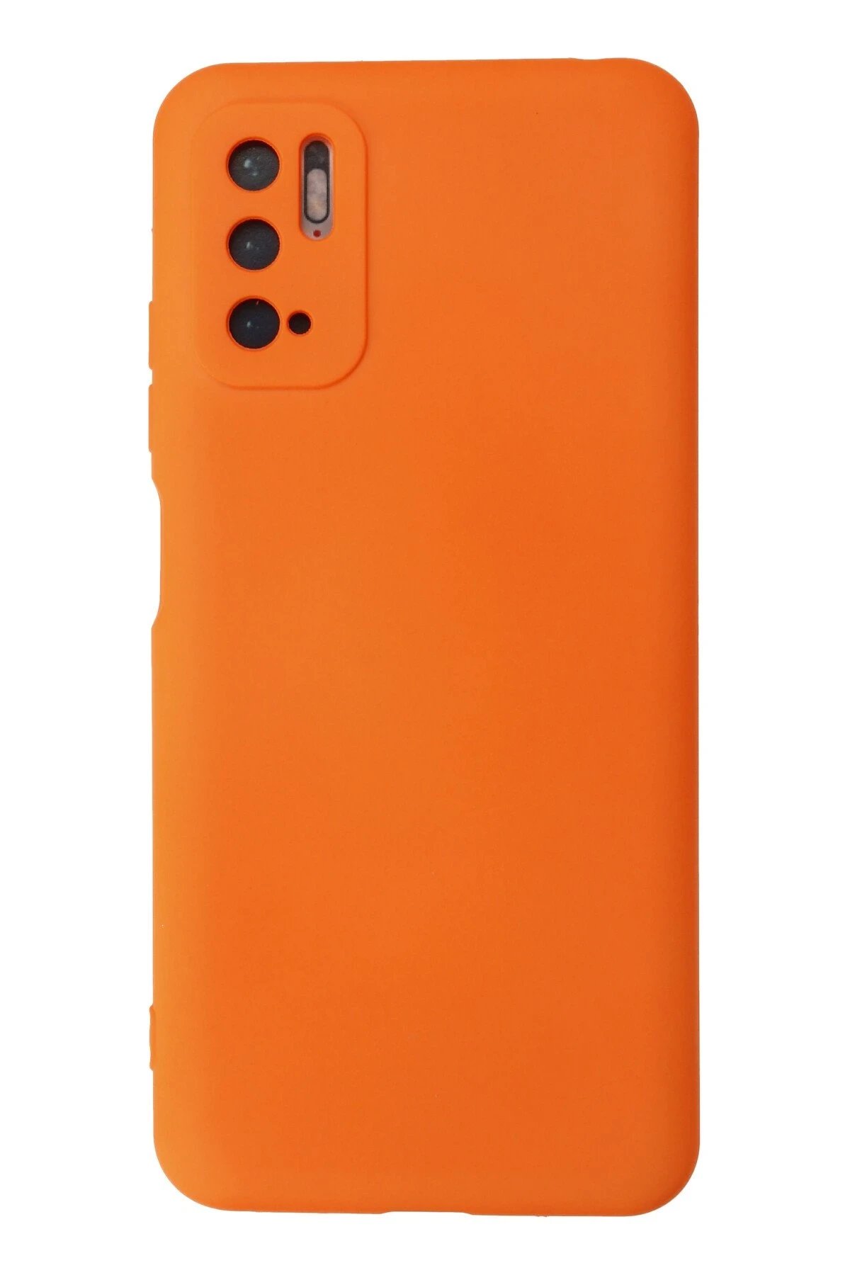 Xiaomi Redmi Note 10 5G Kılıf Nano içi Kadife Silikon - Turuncu-(5796)