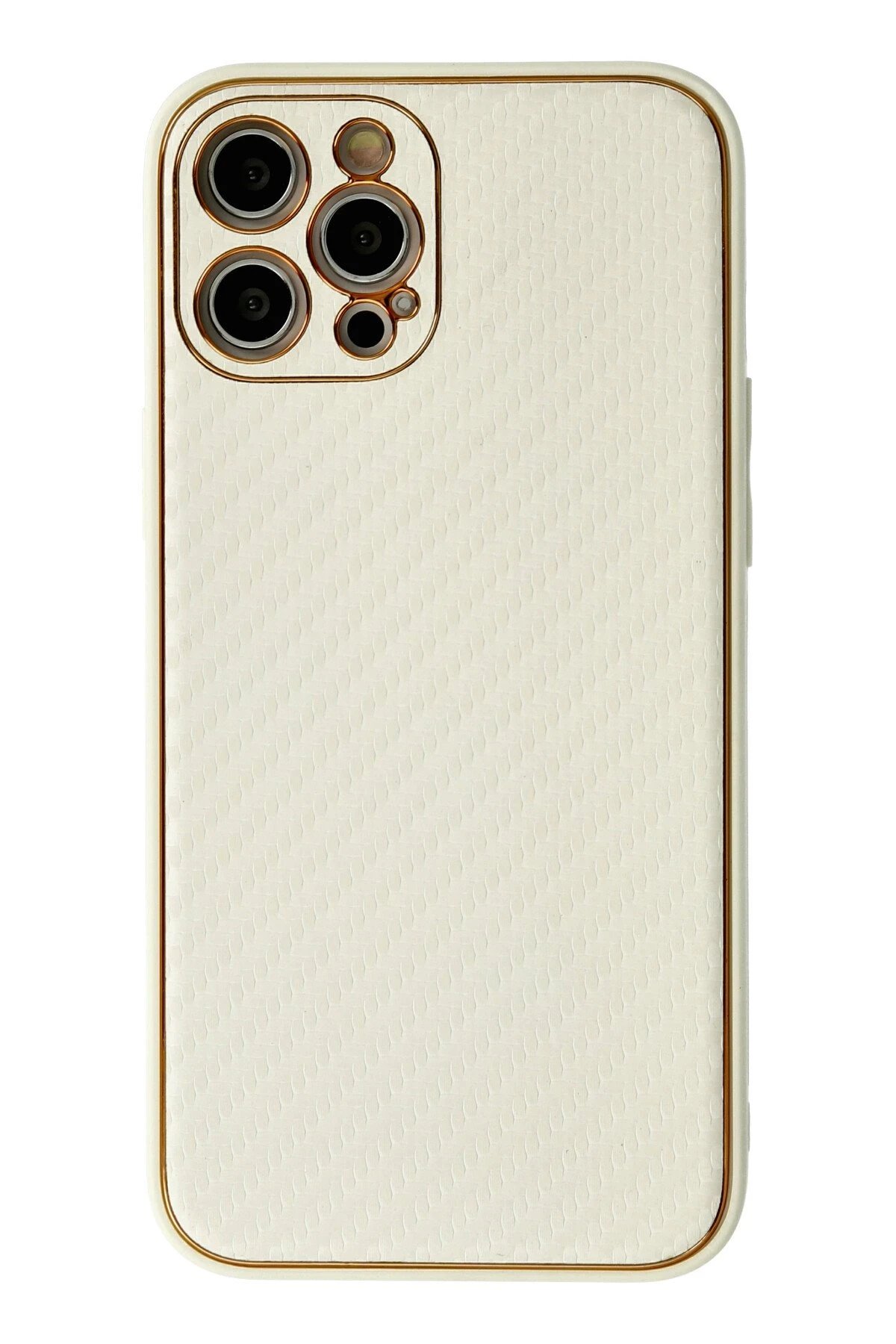 iPhone 12 Pro Kılıf Coco Karbon Silikon - Beyaz-(5796)