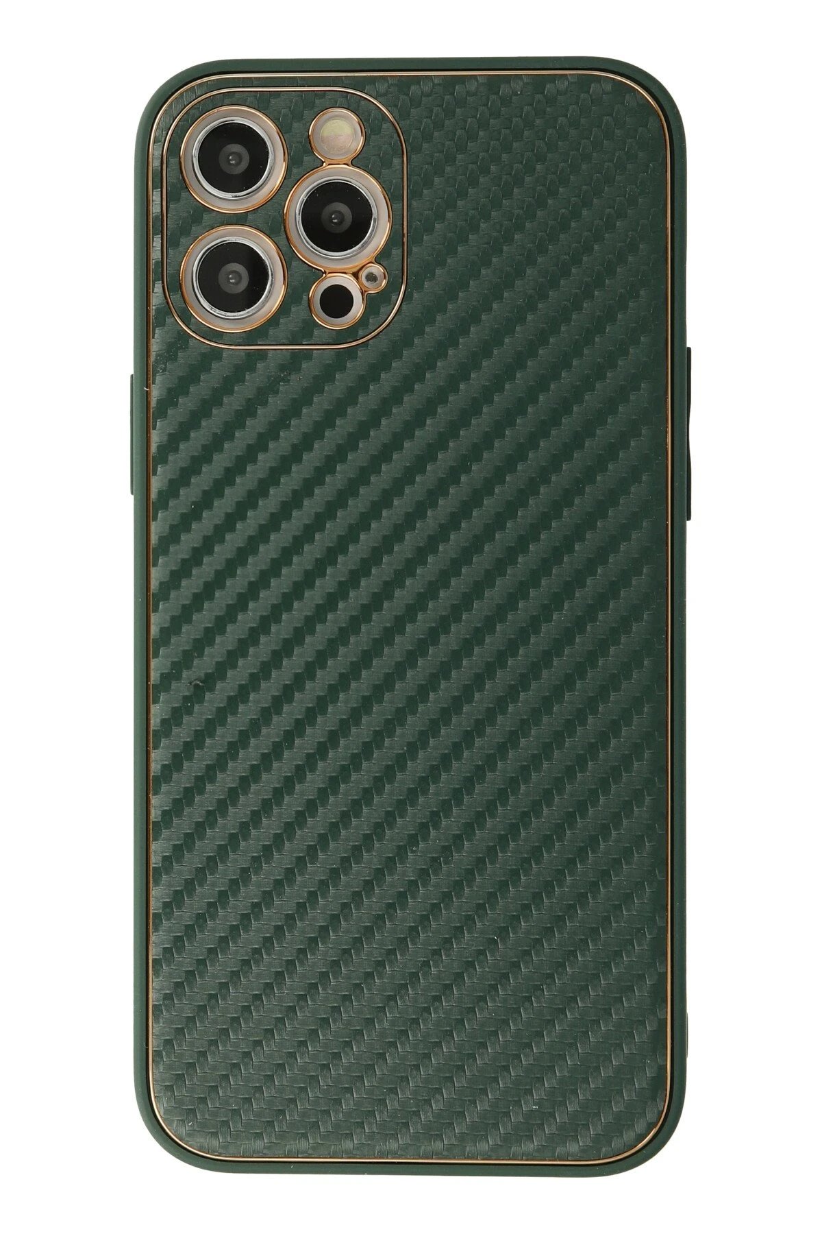 iPhone 12 Pro Kılıf Coco Karbon Silikon - Yeşil-(5796)