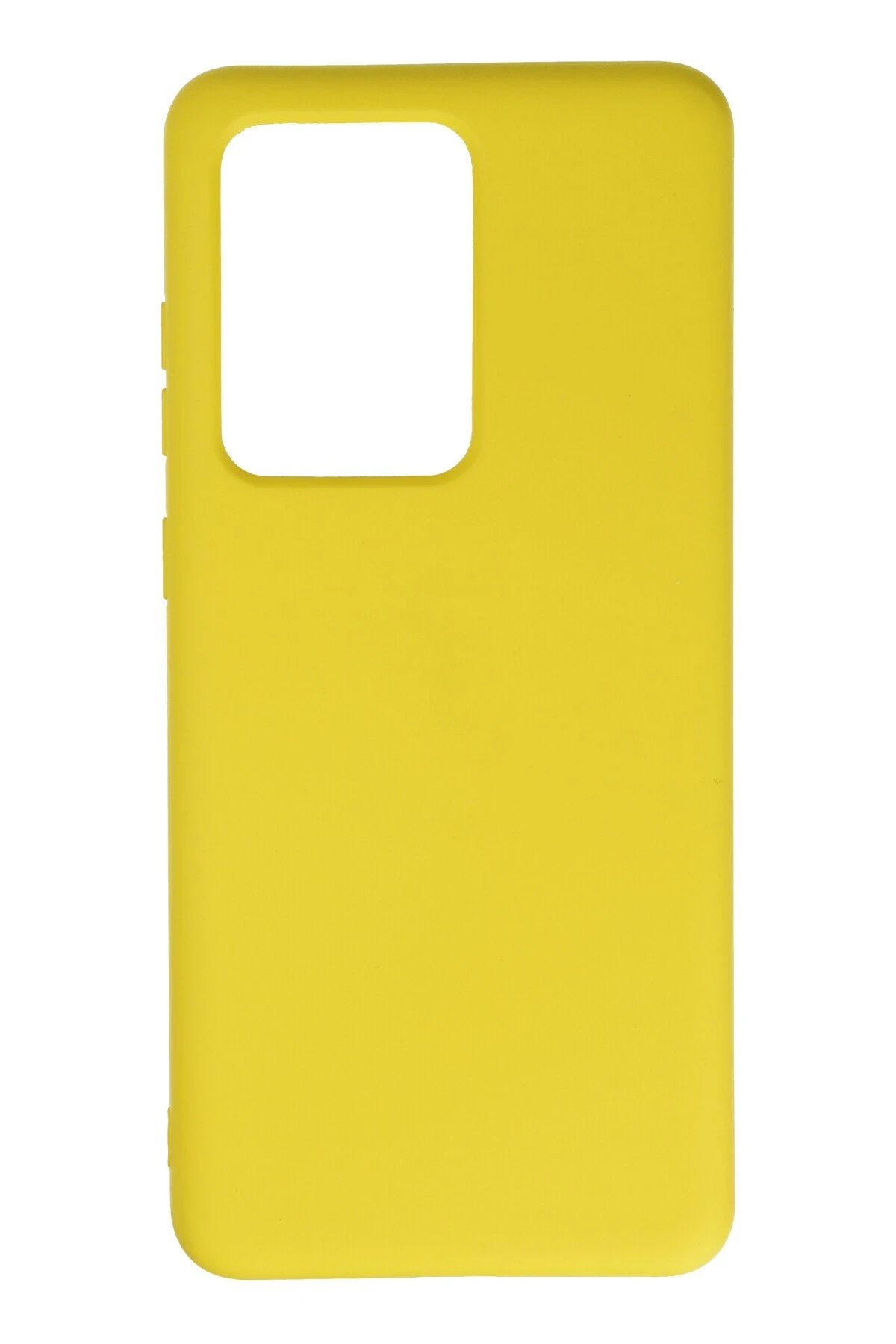 Samsung Galaxy S20 Ultra Kılıf Nano içi Kadife Silikon - Sarı-(5796)