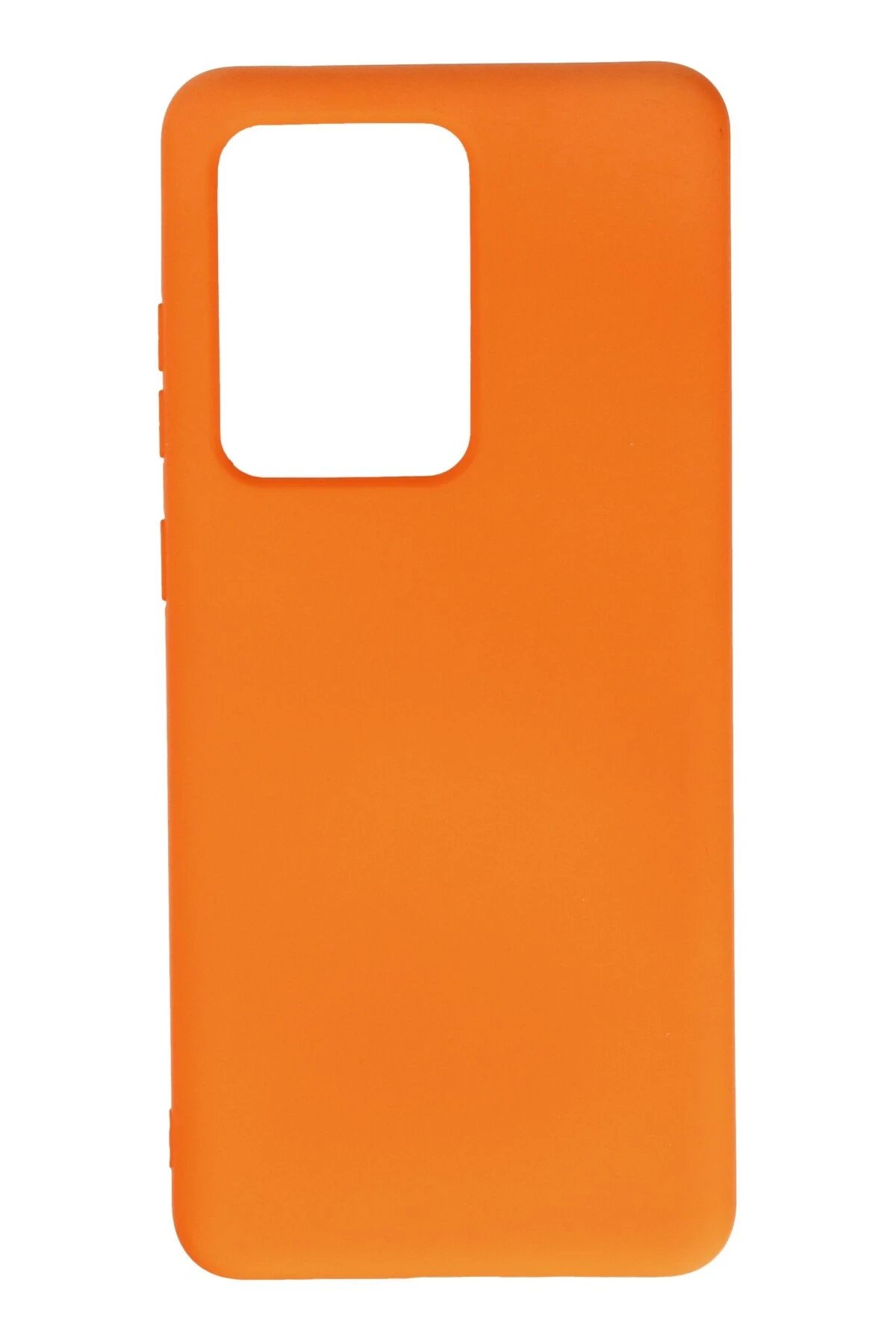 Samsung Galaxy S20 Ultra Kılıf Nano içi Kadife Silikon - Turuncu-(5796)