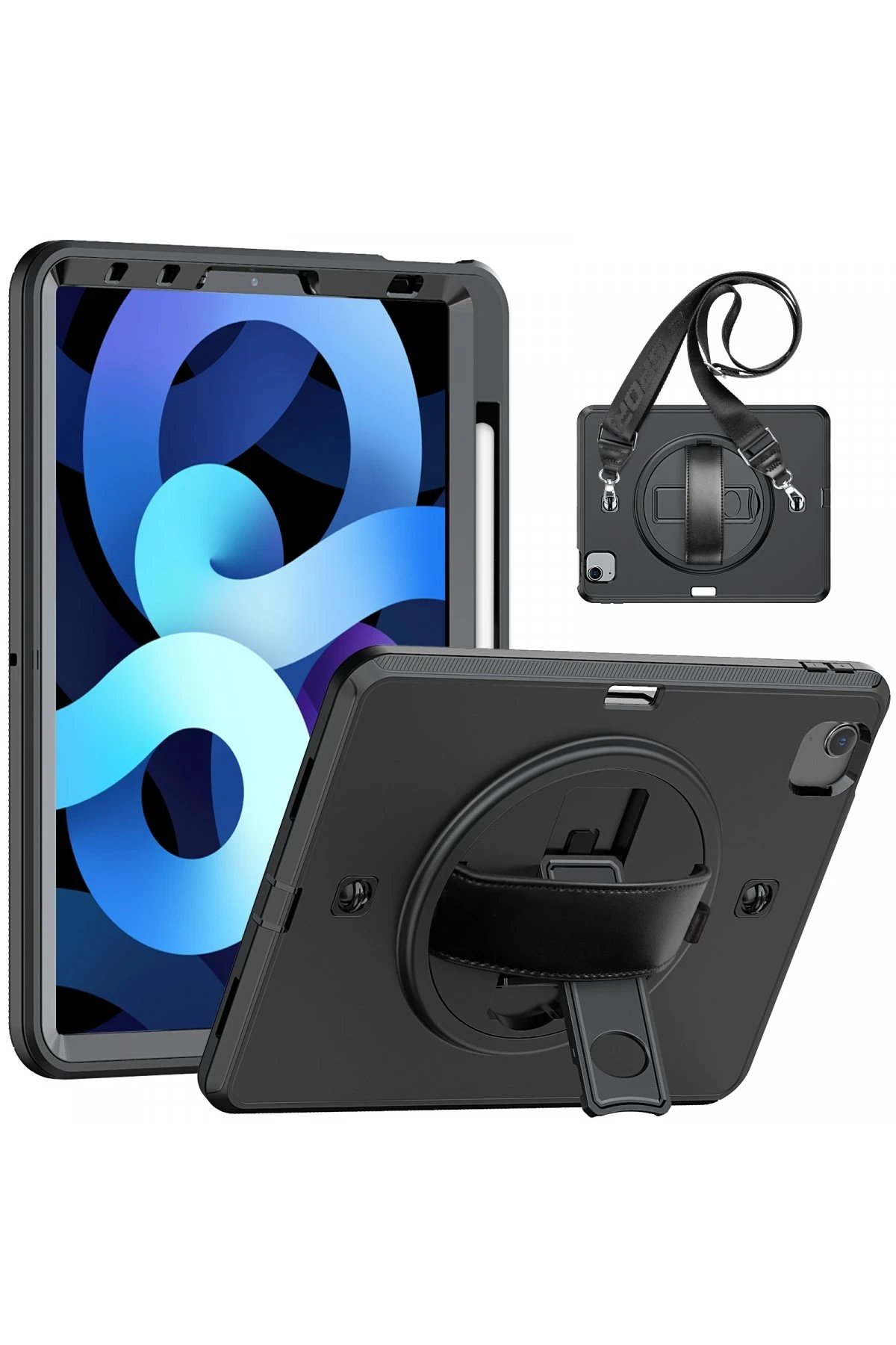 iPad Pro 11 (2020) Kılıf Strap-C Otterbox Tablet Kapak - Siyah-(5796)