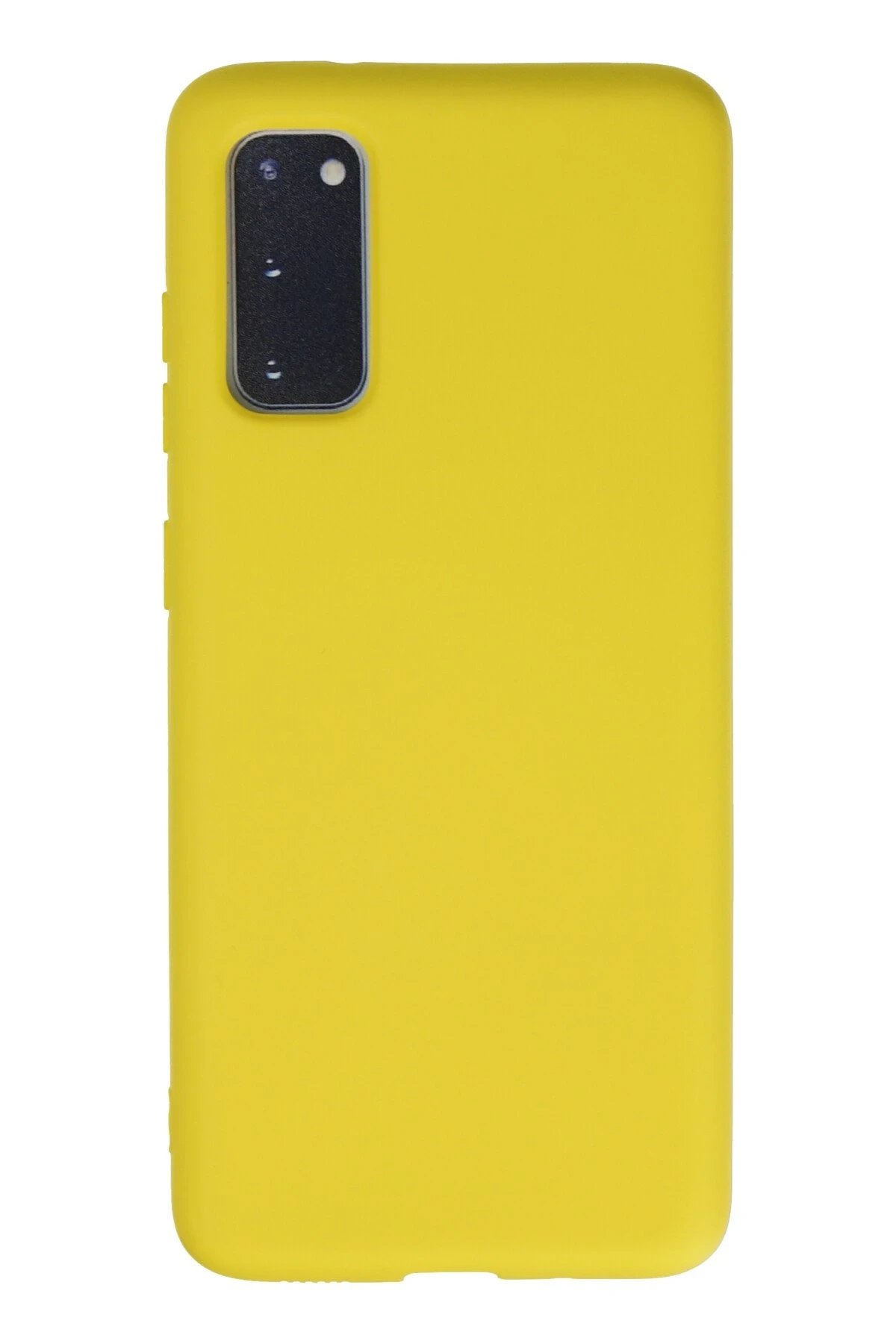 Samsung Galaxy S20 Kılıf Nano içi Kadife Silikon - Sarı-(5796)