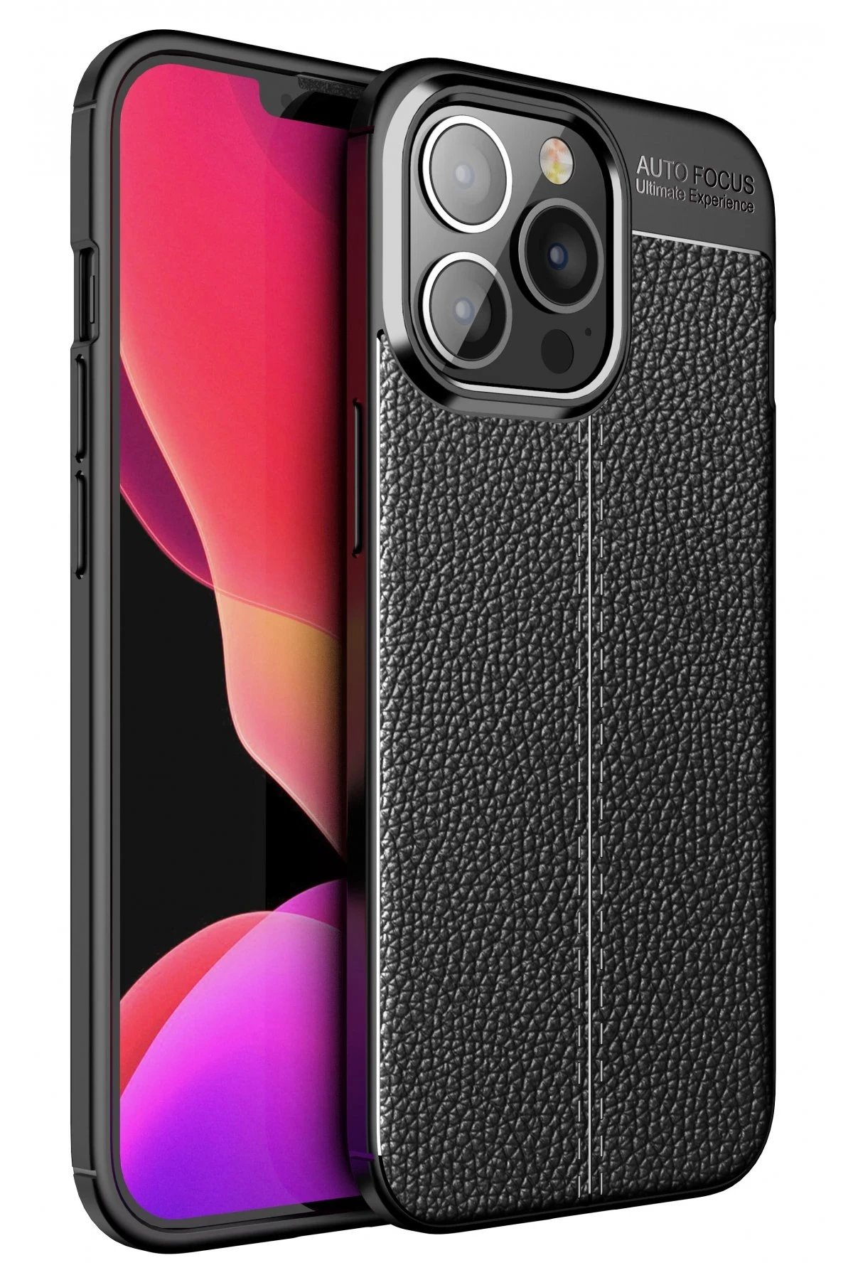 iPhone 13 Pro Max Kılıf Auto Focus Kapak - Siyah-(5796)