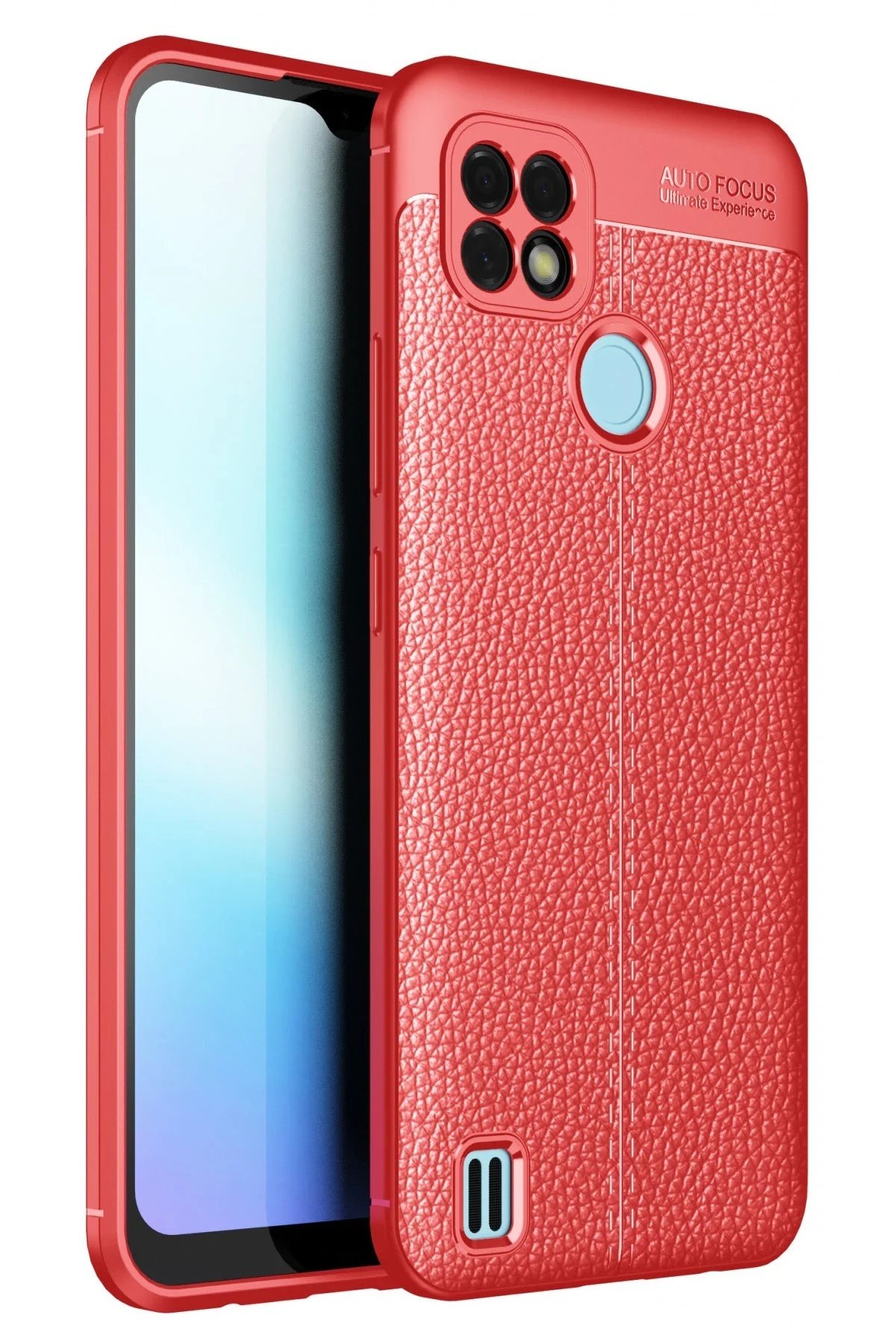 Realme C25 Kılıf Auto Focus Kapak - Kırmızı-(5796)