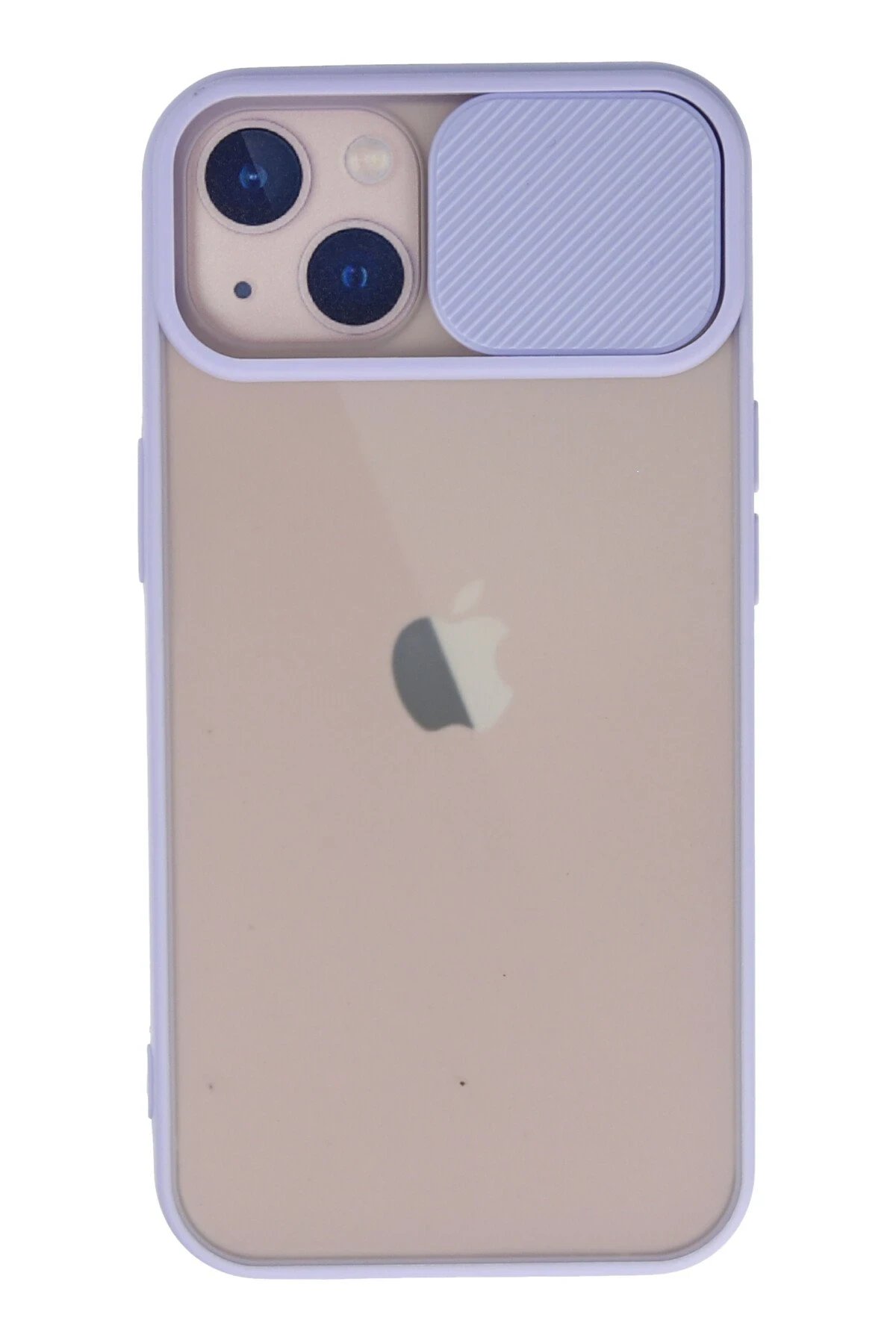 iPhone 13 Kılıf Palm Buzlu Kamera Sürgülü Silikon - Lila-(5796)