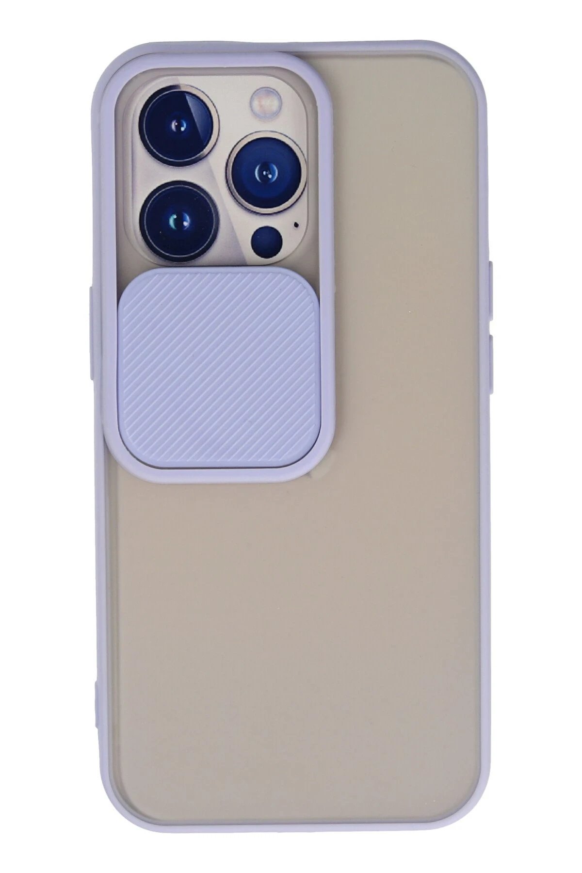 iPhone 13 Pro Kılıf Palm Buzlu Kamera Sürgülü Silikon - Lila-(5796)