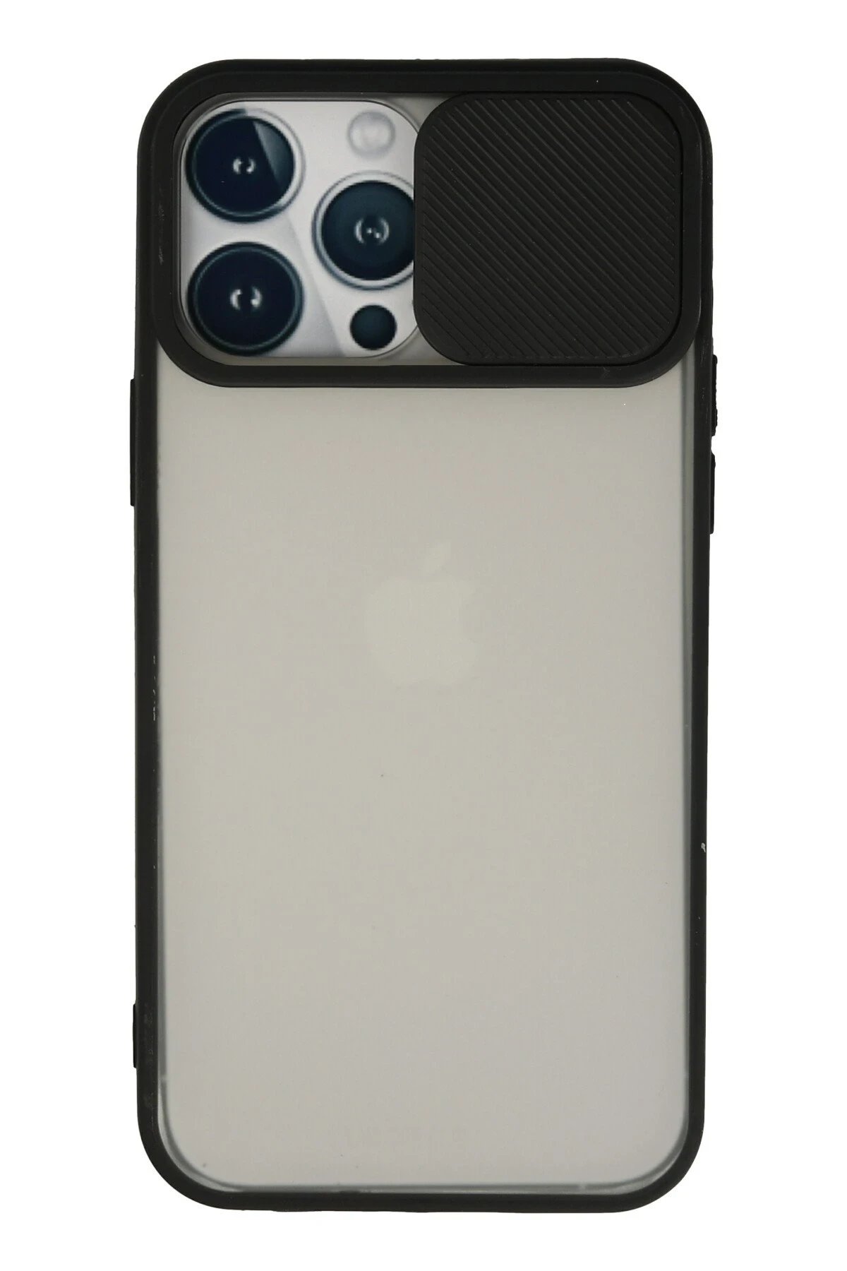 iPhone 13 Pro Max Kılıf Palm Buzlu Kamera Sürgülü Silikon - Siyah-(5796)
