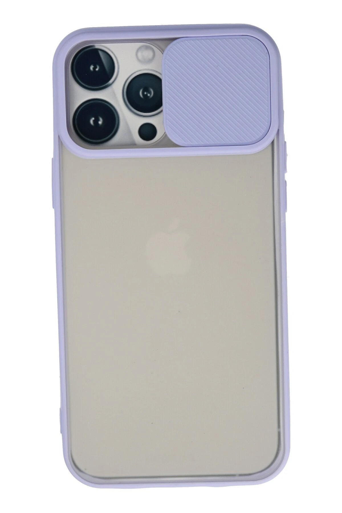 iPhone 13 Pro Max Kılıf Palm Buzlu Kamera Sürgülü Silikon - Lila-(5796)