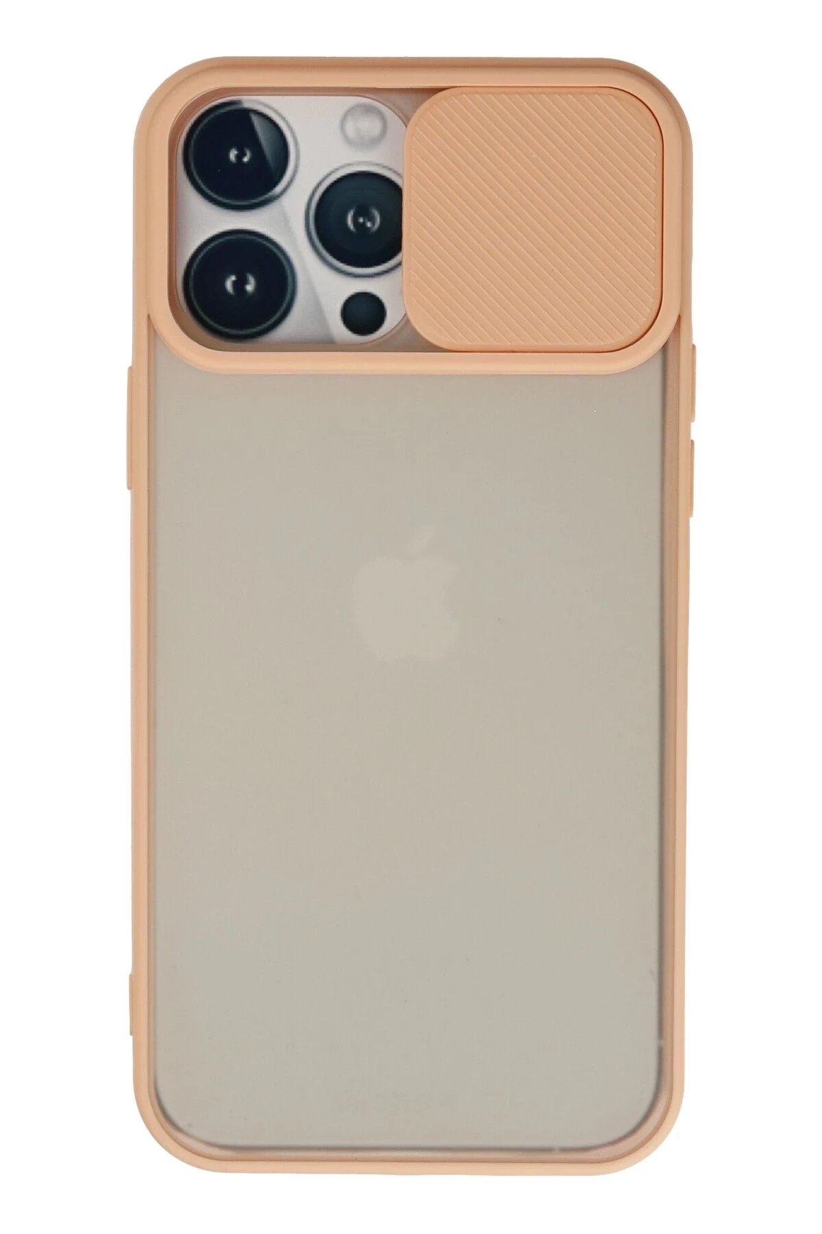 iPhone 13 Pro Max Kılıf Palm Buzlu Kamera Sürgülü Silikon - Pembe-(5796)