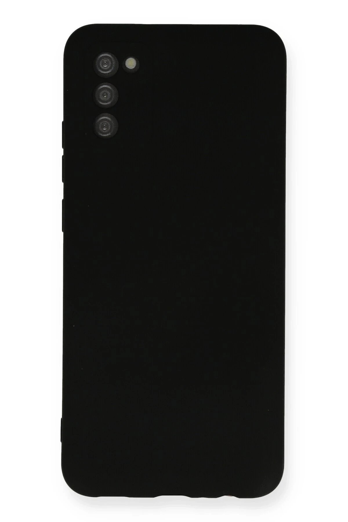 Samsung Galaxy A03S Kılıf Nano içi Kadife Silikon - Siyah-(5796)