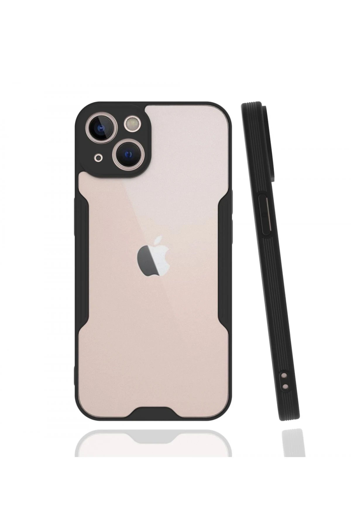 iPhone 13 Kılıf Platin Silikon - Siyah-(5796)